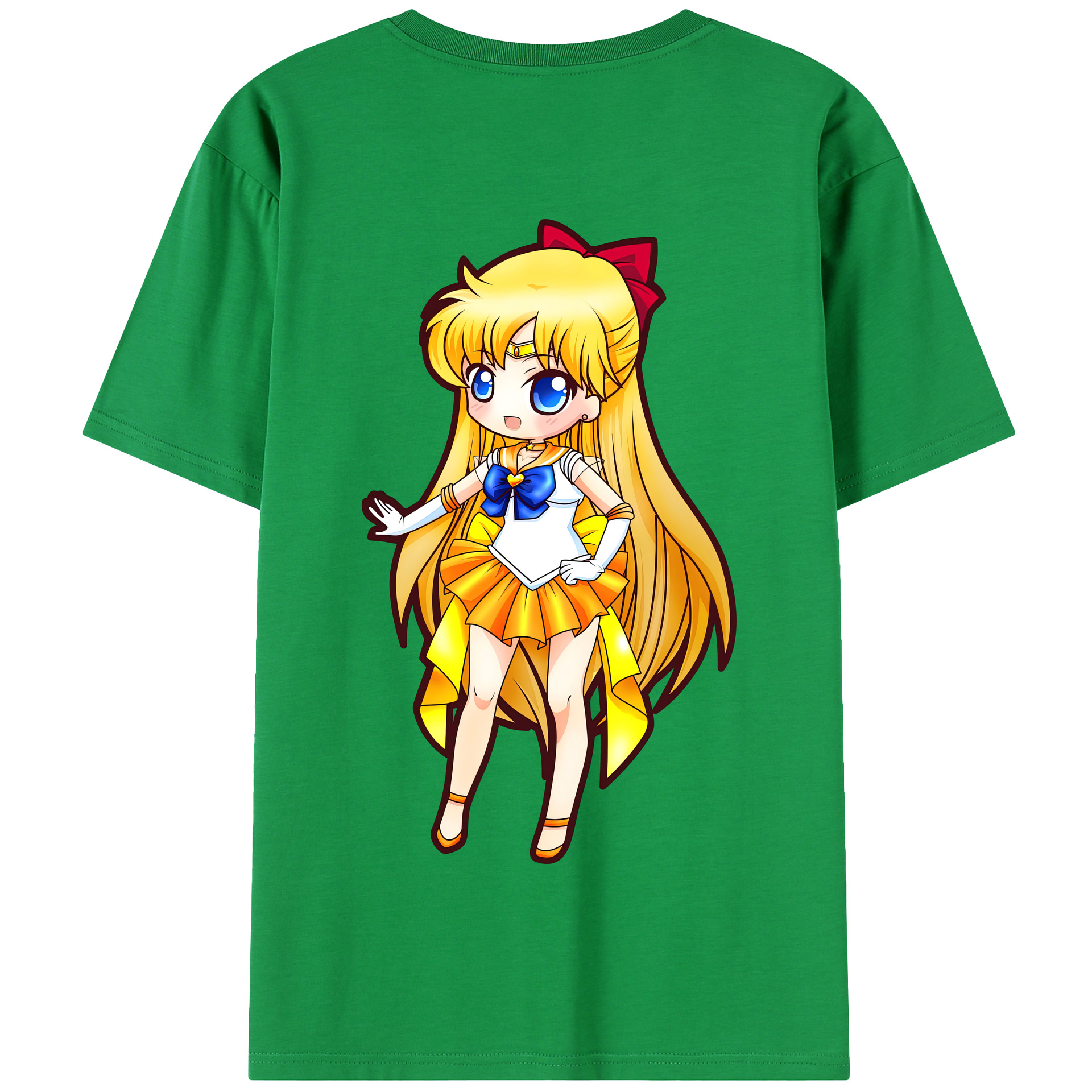 （画像用） 美少女戦士セーラームーン 愛野 美奈子 あいの みなこ Sailor Moon Aino Minako 綿100％半袖Tシャツ（背面プリント）