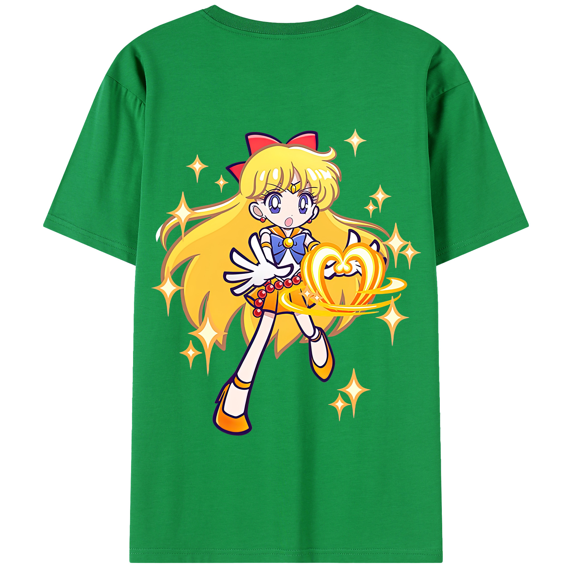 （画像用） 美少女戦士セーラームーン 愛野 美奈子 あいの みなこ Sailor Moon Aino Minako 綿100％半袖Tシャツ（背面プリント）