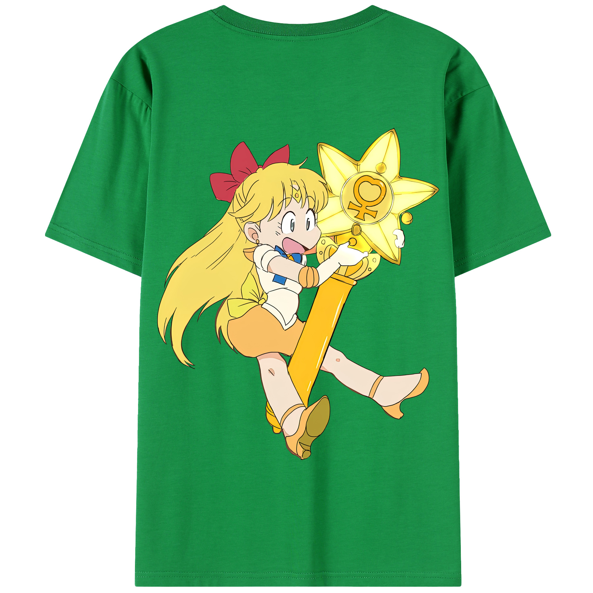 （画像用） 美少女戦士セーラームーン 愛野 美奈子 あいの みなこ Sailor Moon Aino Minako 綿100％半袖Tシャツ（背面プリント）