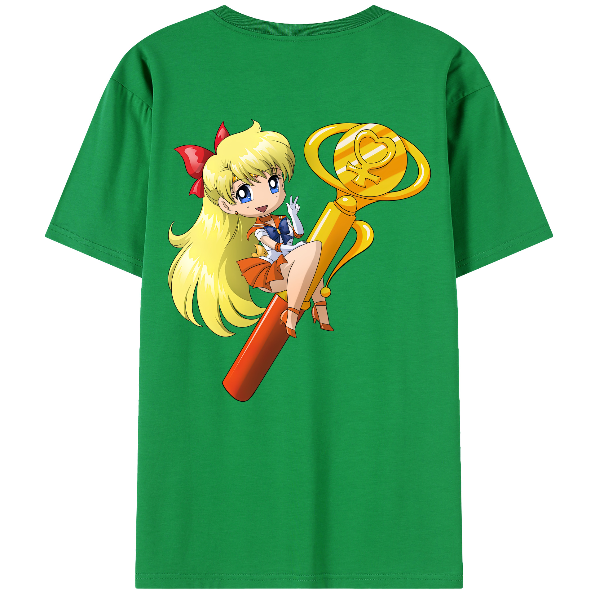 （画像用） 美少女戦士セーラームーン 愛野 美奈子 あいの みなこ Sailor Moon Aino Minako 綿100％半袖Tシャツ（背面プリント）