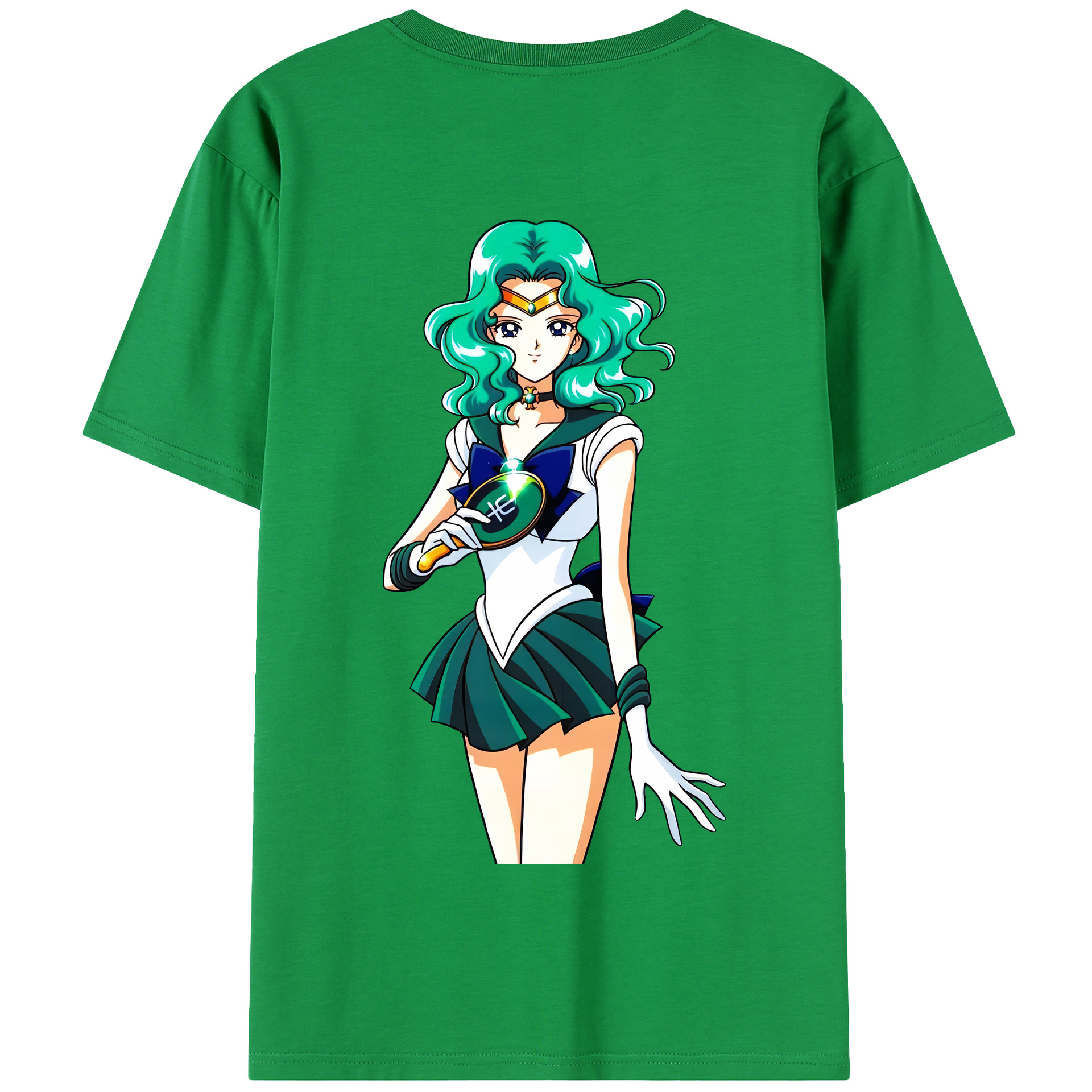 （画像用） 美少女戦士セーラームーン 海王 みちる（かいおう みちる） Sailor Moon Kaiou Michiru 綿100％半袖Tシャツ（背面プリント）