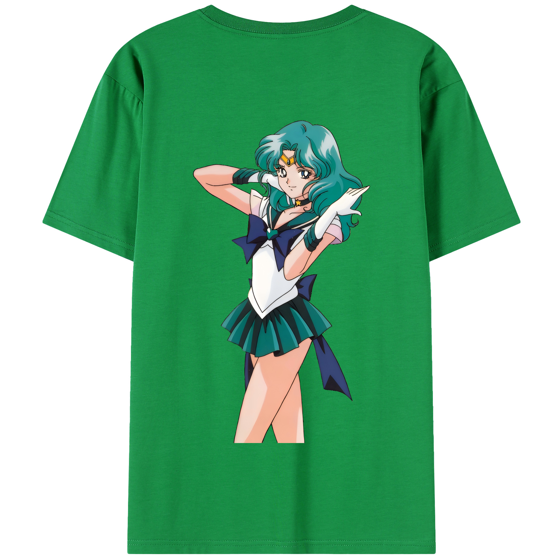 （画像用） 美少女戦士セーラームーン 海王 みちる（かいおう みちる） Sailor Moon Kaiou Michiru 綿100％半袖Tシャツ（背面プリント）