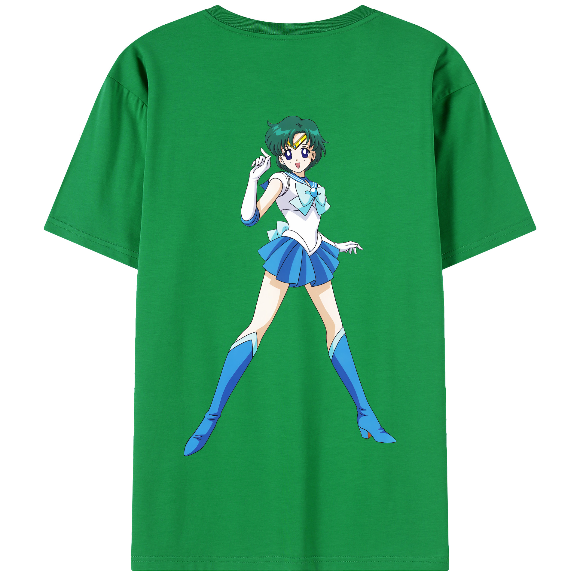 （画像用） 美少女戦士セーラームーン 海王 みちる（かいおう みちる） Sailor Moon Kaiou Michiru 綿100％半袖Tシャツ（背面プリント）