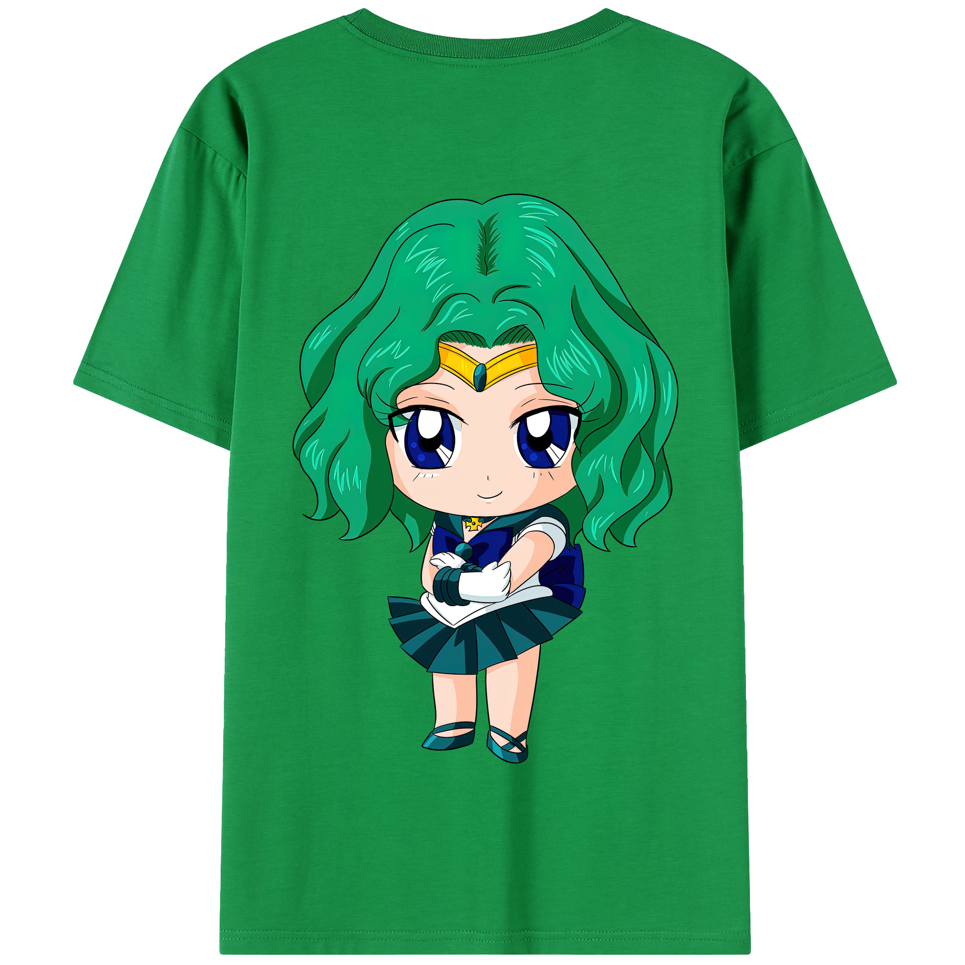 （画像用） 美少女戦士セーラームーン 海王 みちる（かいおう みちる） Sailor Moon Kaiou Michiru 綿100％半袖Tシャツ（背面プリント）