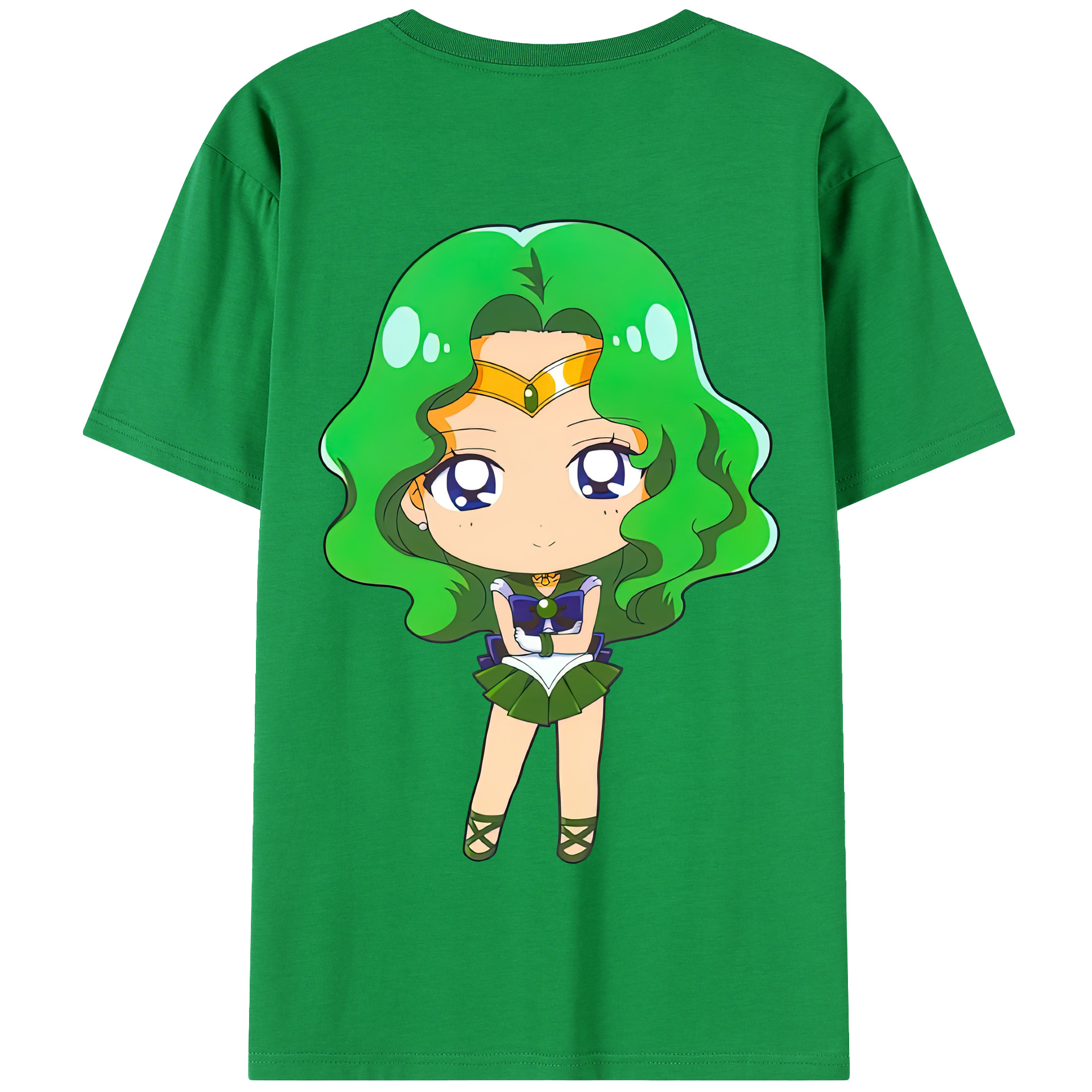 （画像用） 美少女戦士セーラームーン 海王 みちる（かいおう みちる） Sailor Moon Kaiou Michiru 綿100％半袖Tシャツ（背面プリント）