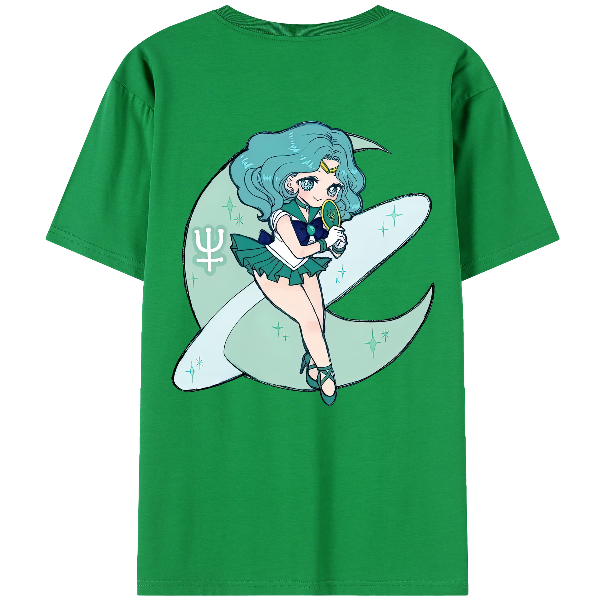 （画像用） 美少女戦士セーラームーン 海王 みちる（かいおう みちる） Sailor Moon Kaiou Michiru 綿100％半袖Tシャツ（背面プリント）