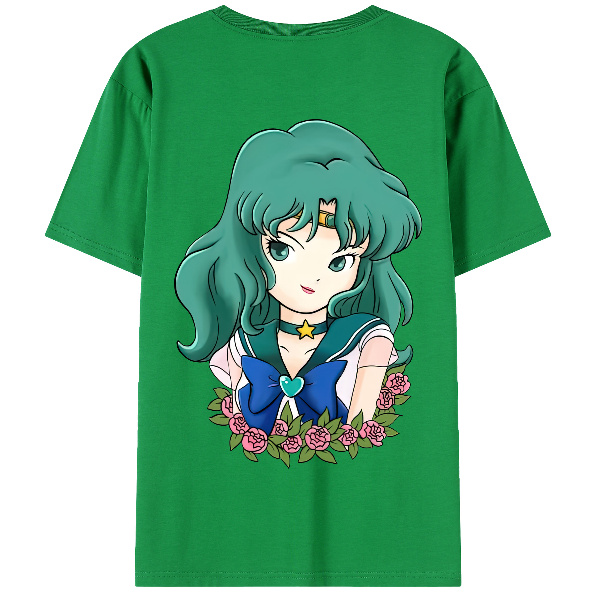 （画像用） 美少女戦士セーラームーン 海王 みちる（かいおう みちる） Sailor Moon Kaiou Michiru 綿100％半袖Tシャツ（背面プリント）