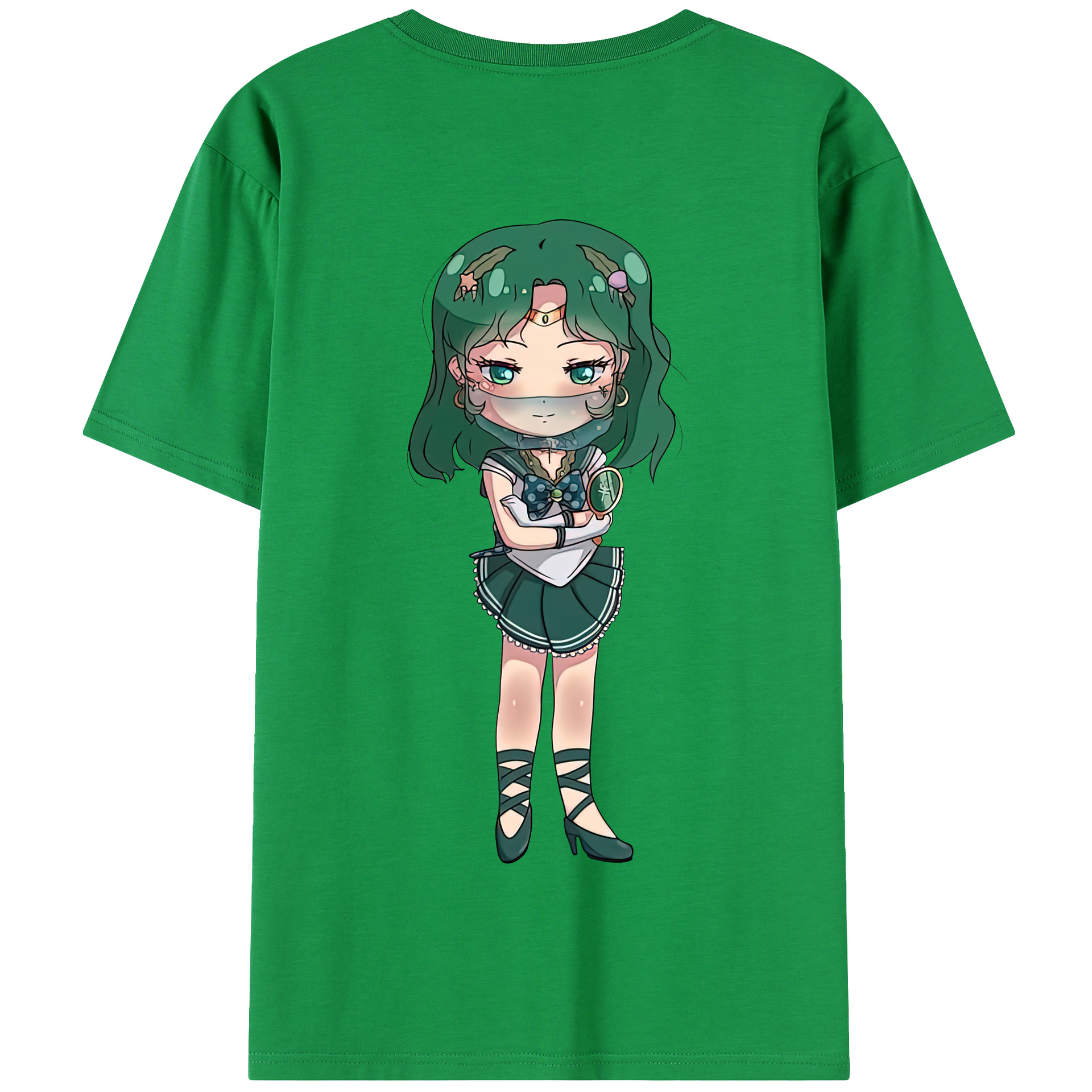 （画像用） 美少女戦士セーラームーン 海王 みちる（かいおう みちる） Sailor Moon Kaiou Michiru 綿100％半袖Tシャツ（背面プリント）