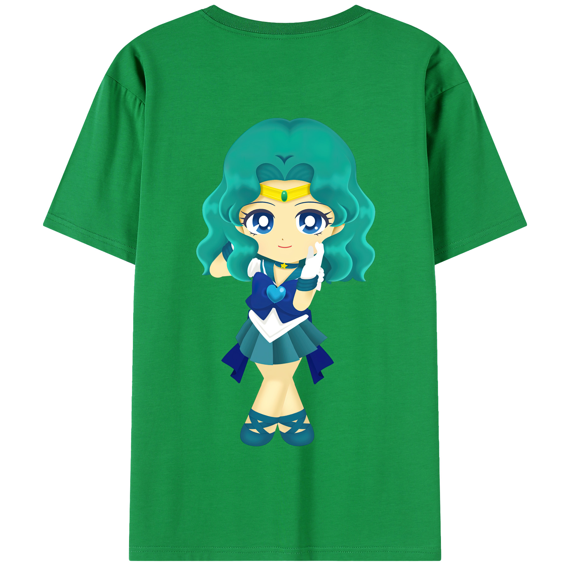（画像用） 美少女戦士セーラームーン 海王 みちる（かいおう みちる） Sailor Moon Kaiou Michiru 綿100％半袖Tシャツ（背面プリント）