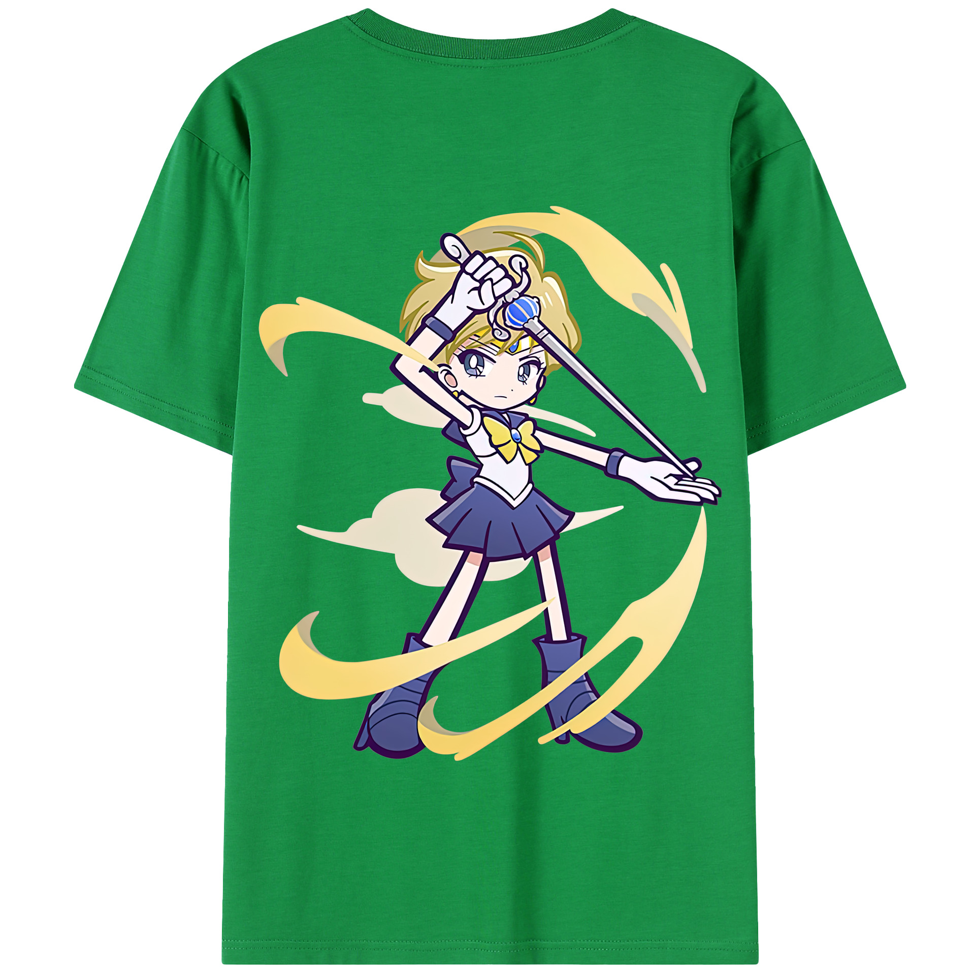 （画像用） 美少女戦士セーラームーン 天王はるか Sailor Moon Tenoh Haruka 綿100％半袖Tシャツ（背面プリント）