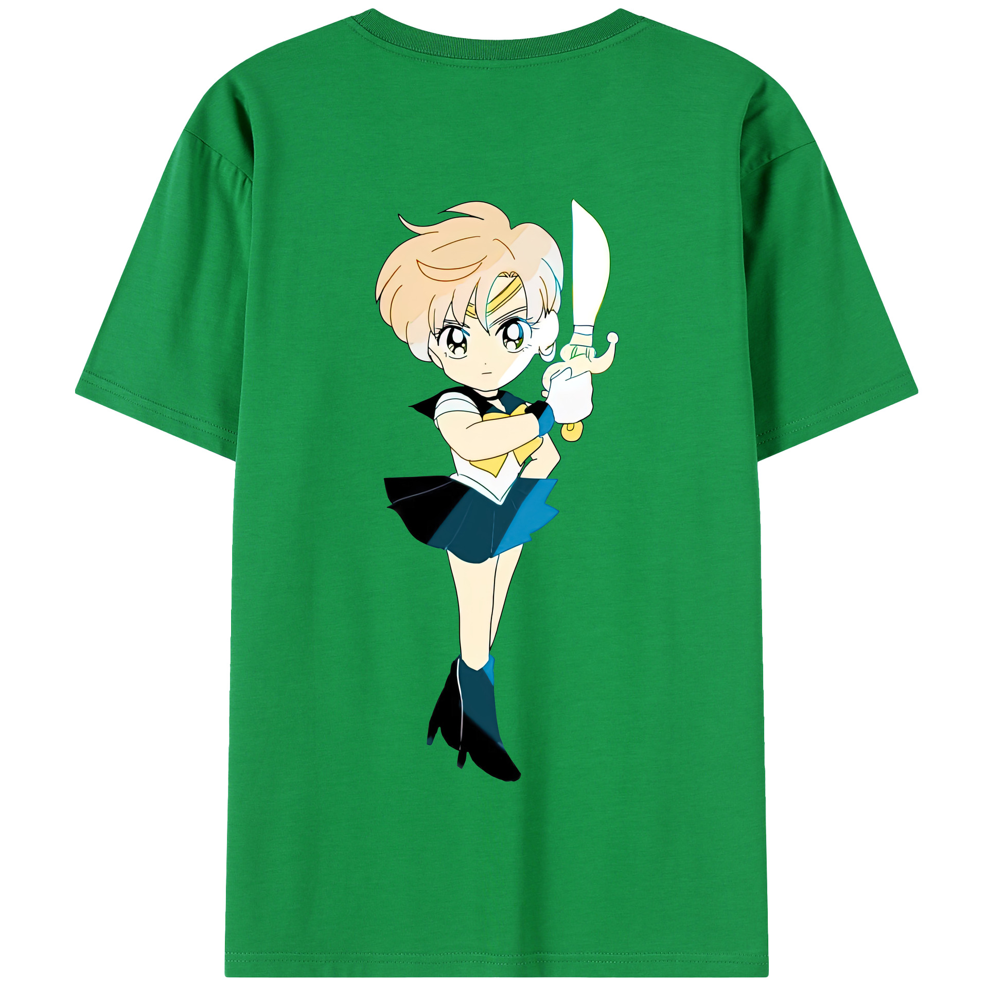 （画像用） 美少女戦士セーラームーン 天王はるか Sailor Moon Tenoh Haruka 綿100％半袖Tシャツ（背面プリント）