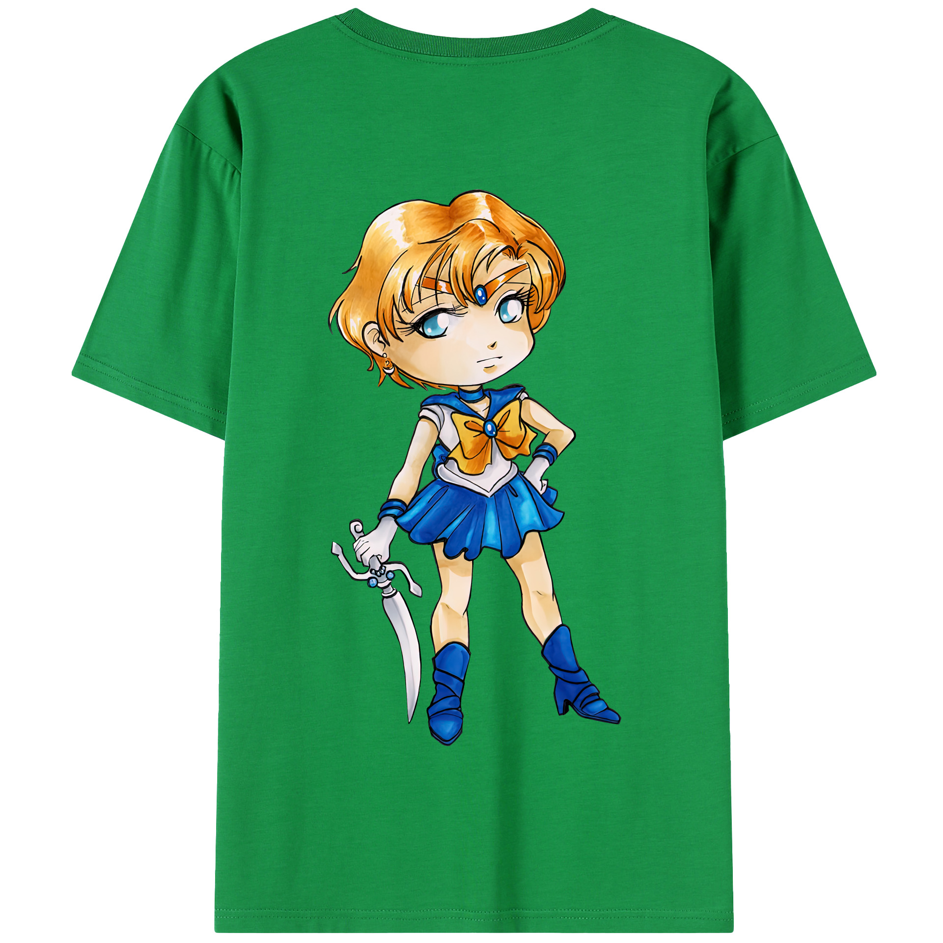 （画像用） 美少女戦士セーラームーン 天王はるか Sailor Moon Tenoh Haruka 綿100％半袖Tシャツ（背面プリント）
