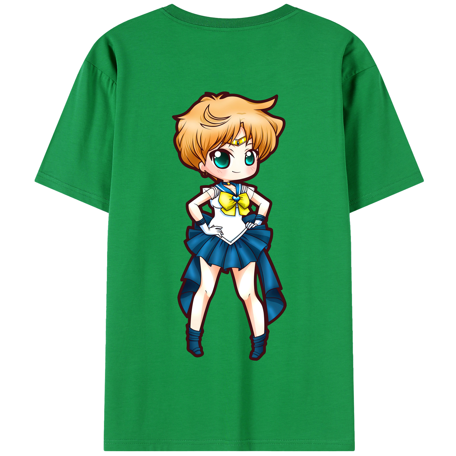 （画像用） 美少女戦士セーラームーン 天王はるか Sailor Moon Tenoh Haruka 綿100％半袖Tシャツ（背面プリント）