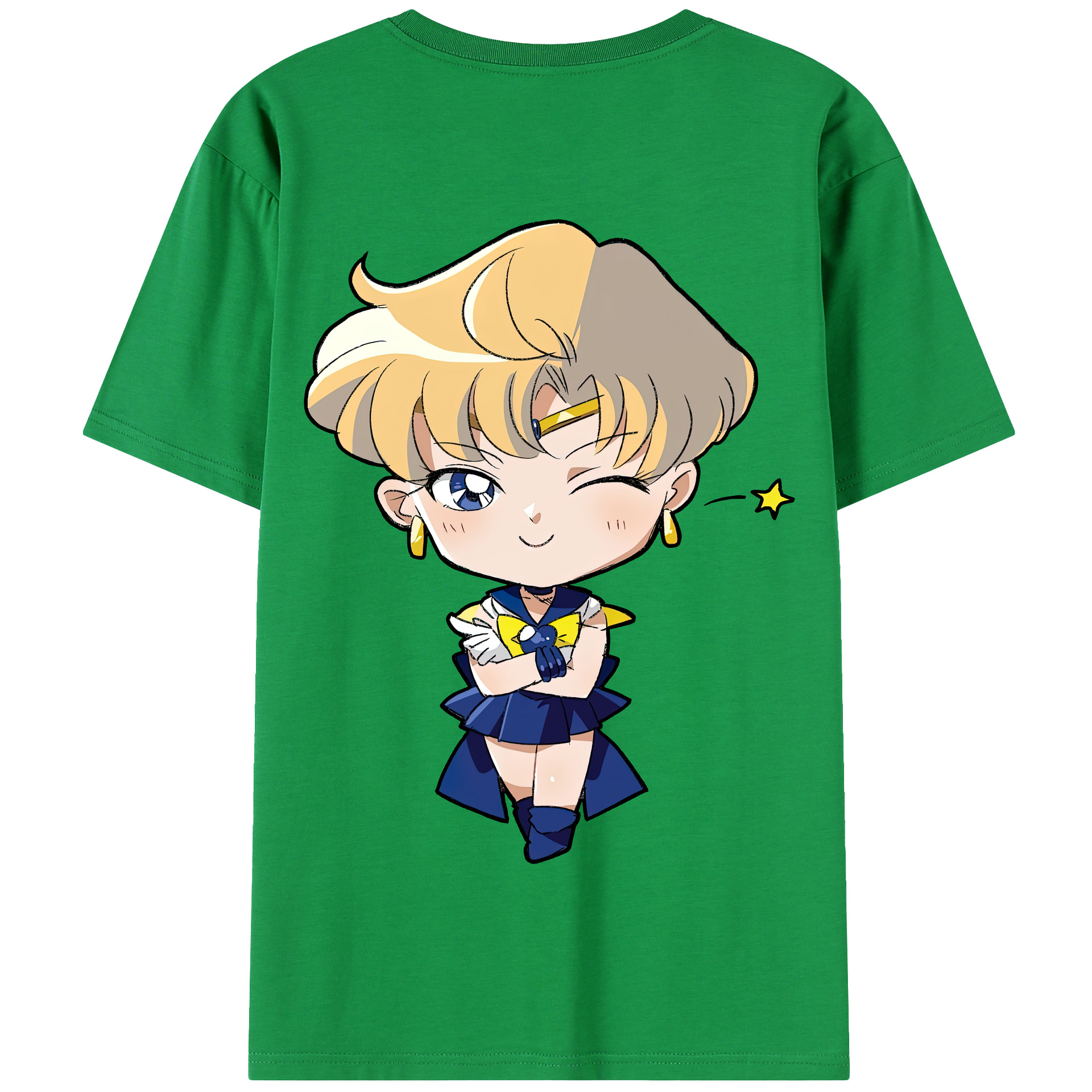 （画像用） 美少女戦士セーラームーン 天王はるか Sailor Moon Tenoh Haruka 綿100％半袖Tシャツ（背面プリント）