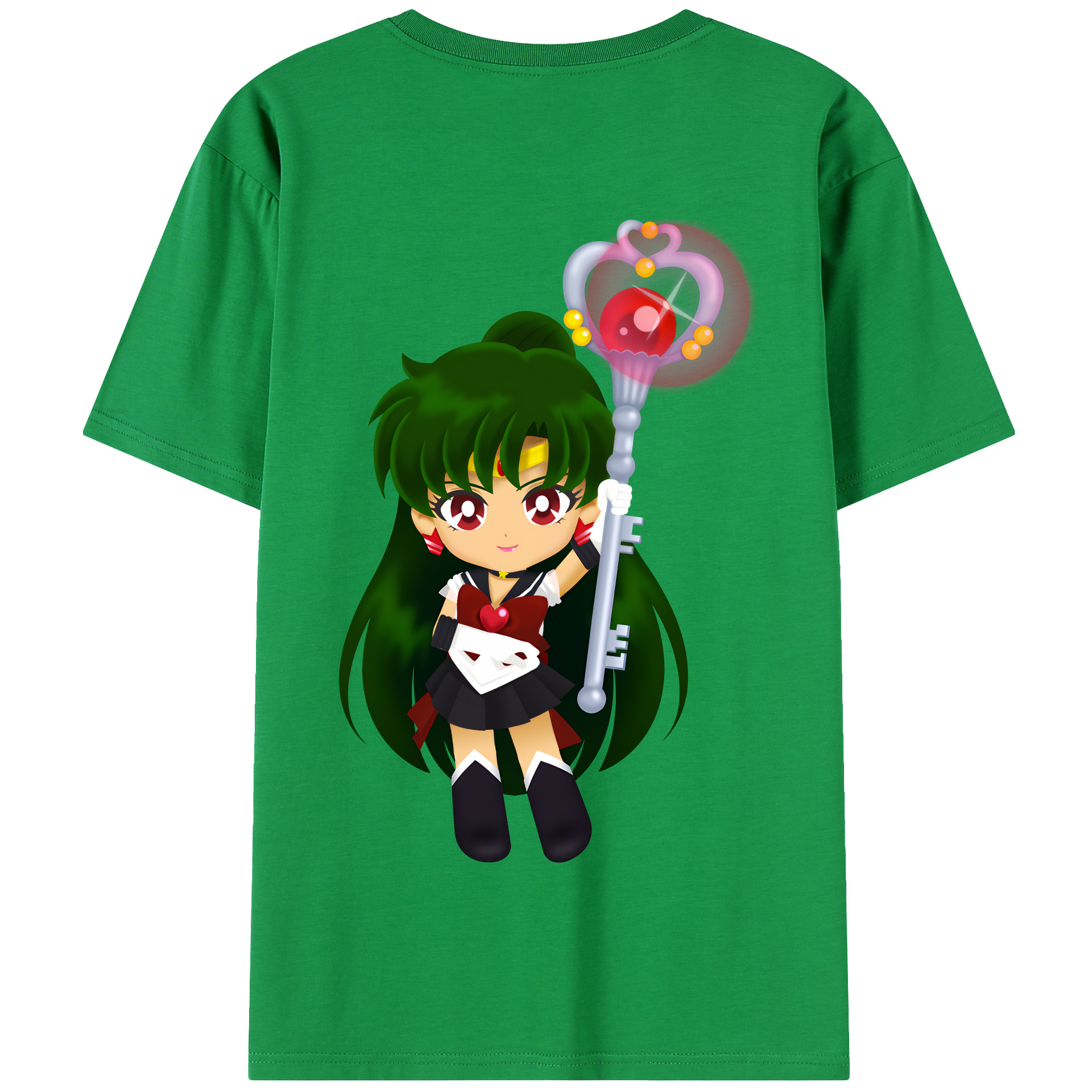 （画像用） 美少女戦士セーラームーン 冥王せつな Sailor Moon Meiou Setsuna 綿100％半袖Tシャツ（背面プリント）