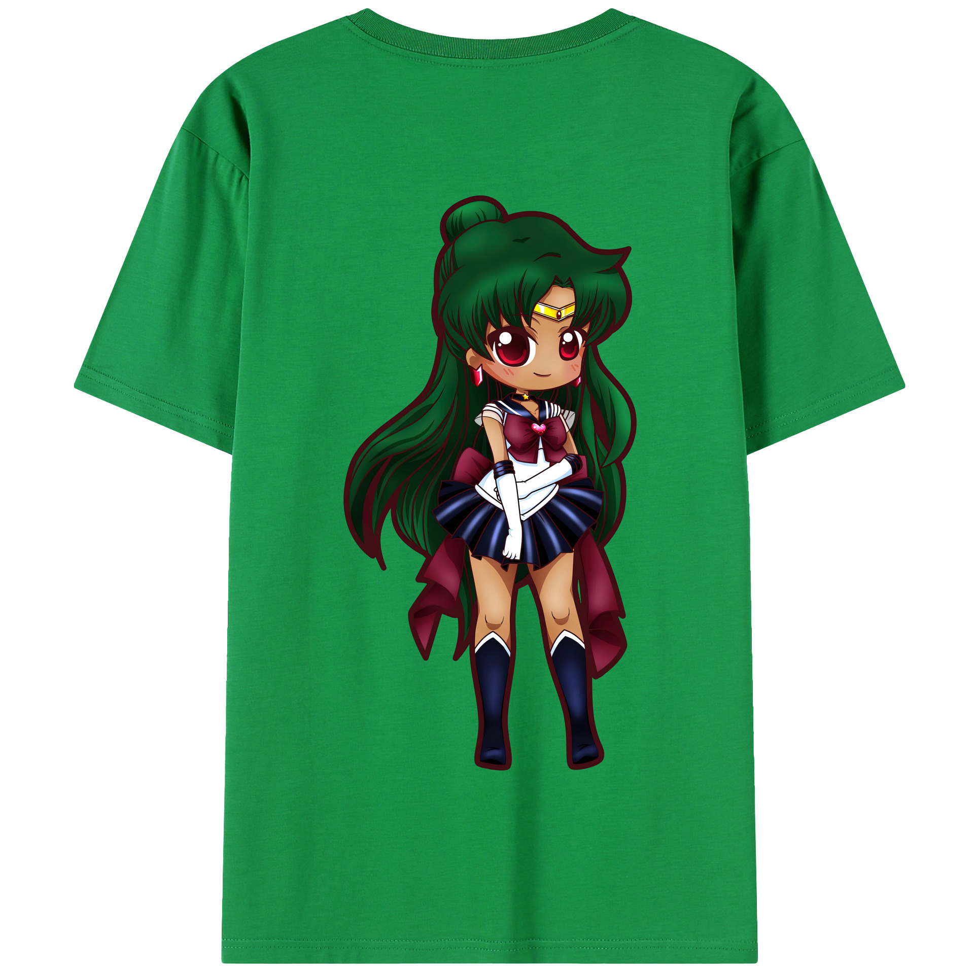 （画像用） 美少女戦士セーラームーン 冥王せつな Sailor Moon Meiou Setsuna 綿100％半袖Tシャツ（背面プリント）