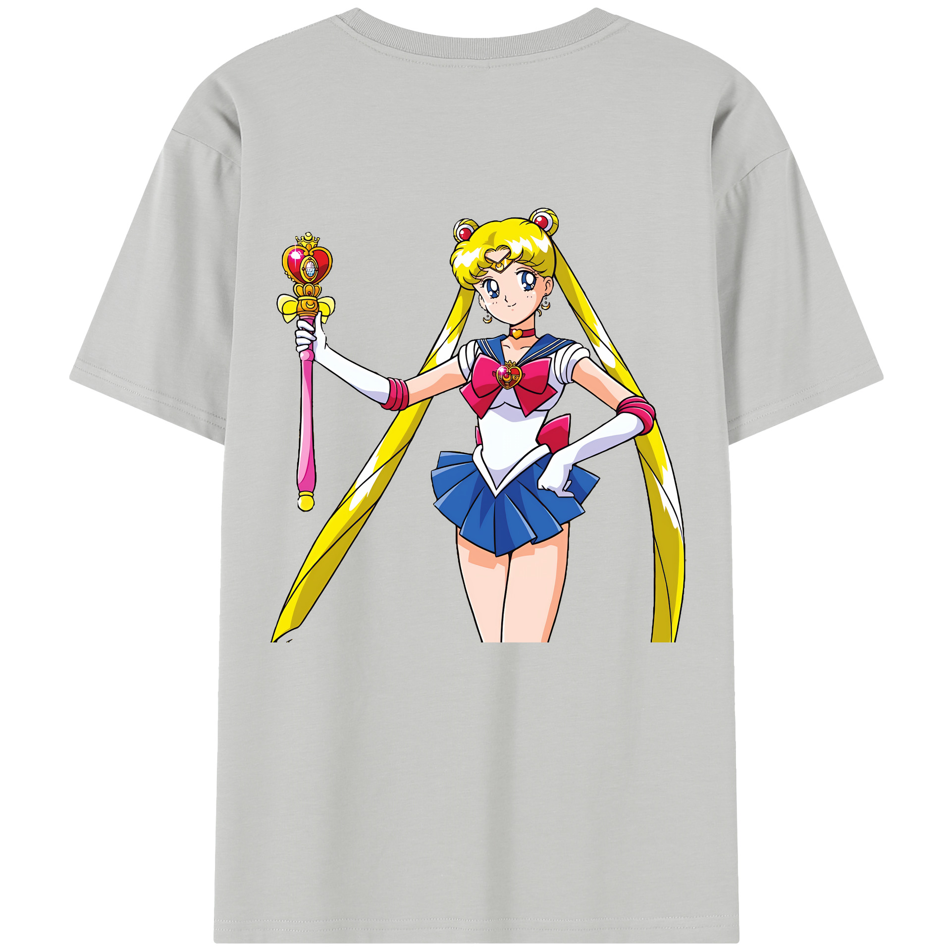 （画像用） 美少女戦士セーラームーン 月野 うさぎ つきの うさぎ Sailor Moon Tsukino Usagi 綿100％半袖Tシャツ（背面プリント）
