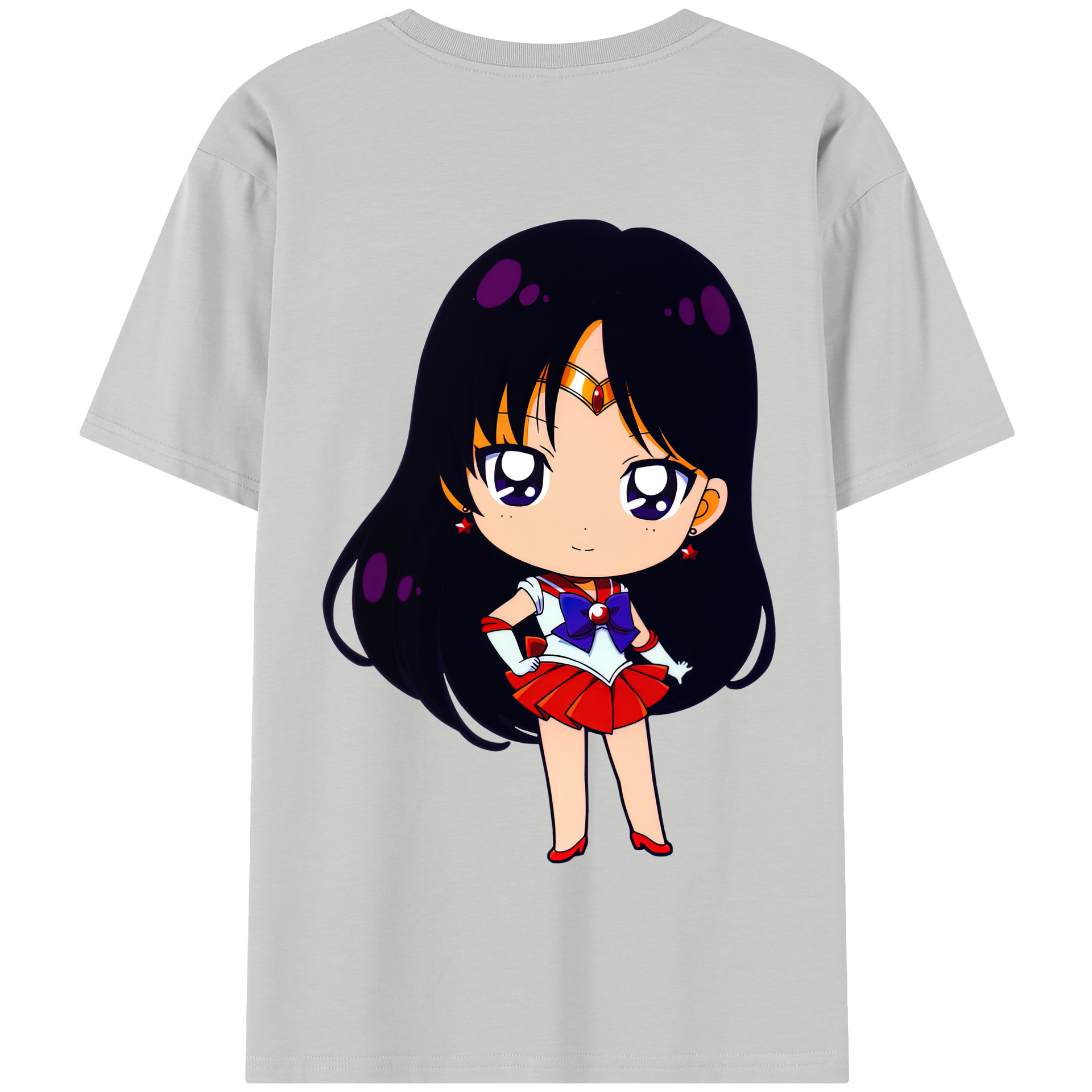 （画像用） 美少女戦士セーラームーン 火野レイ ひの レイ Sailor Moon Hino Rei （セーラーマーズ,Sailor Mars） 綿100％半袖Tシャツ（背面プリント）