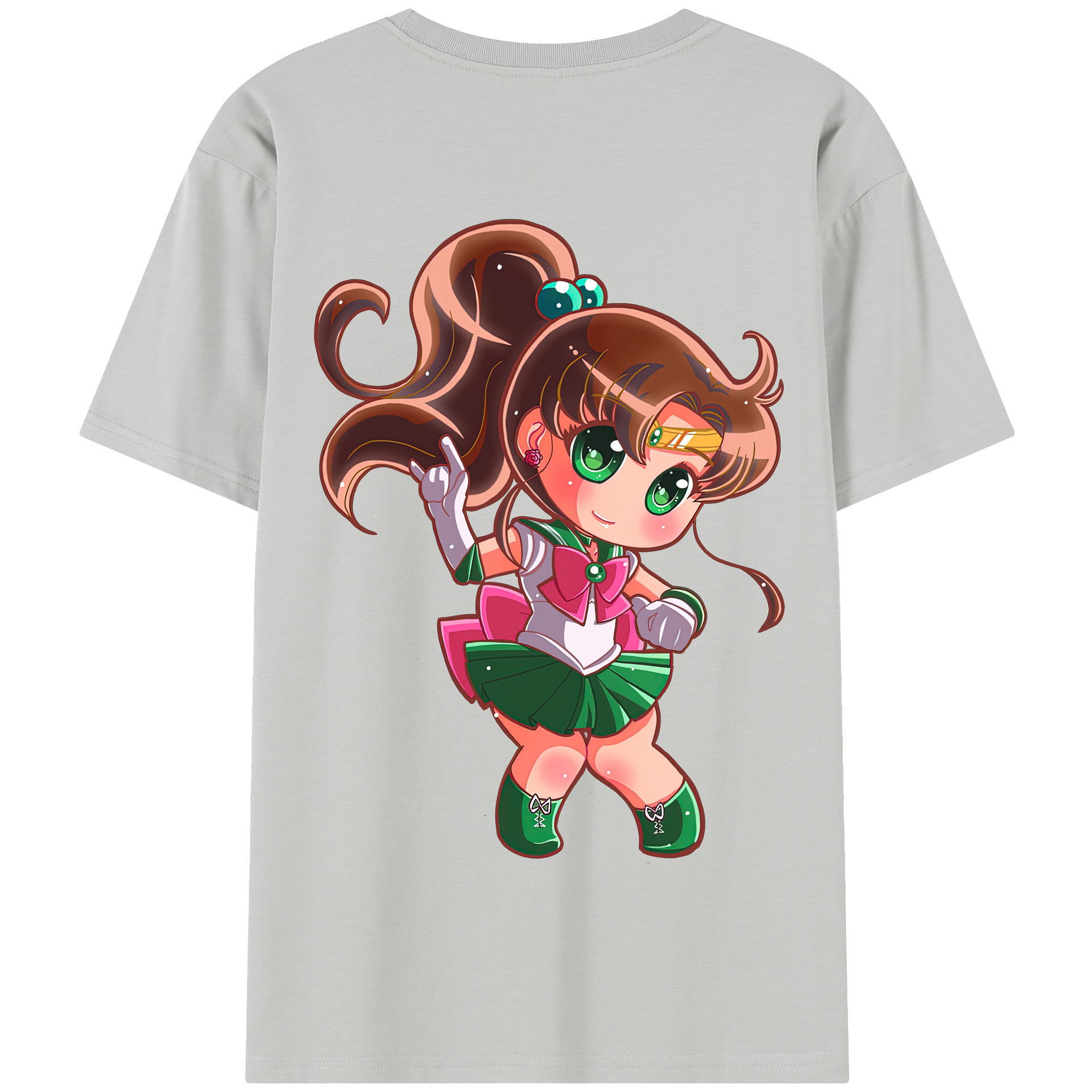 （画像用） 美少女戦士セーラームーン 木野 まこと きの まこと Sailor Moon Kino Makoto （セーラージュピター；Sailor Jupiter） 綿100％半袖Tシャツ（背面プリント）