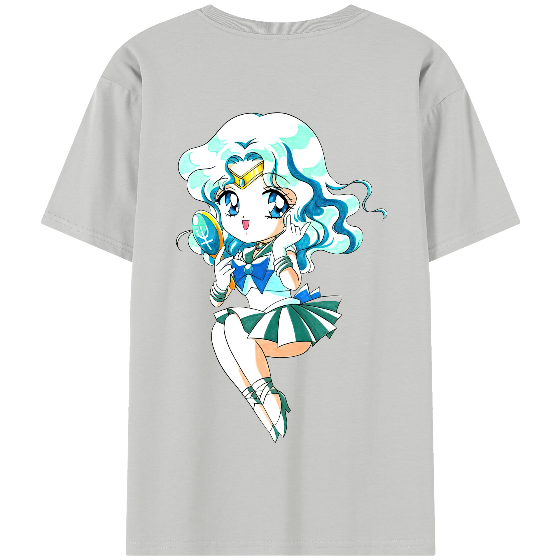 （画像用） 美少女戦士セーラームーン 海王 みちる（かいおう みちる） Sailor Moon Kaiou Michiru 綿100％半袖Tシャツ（背面プリント）