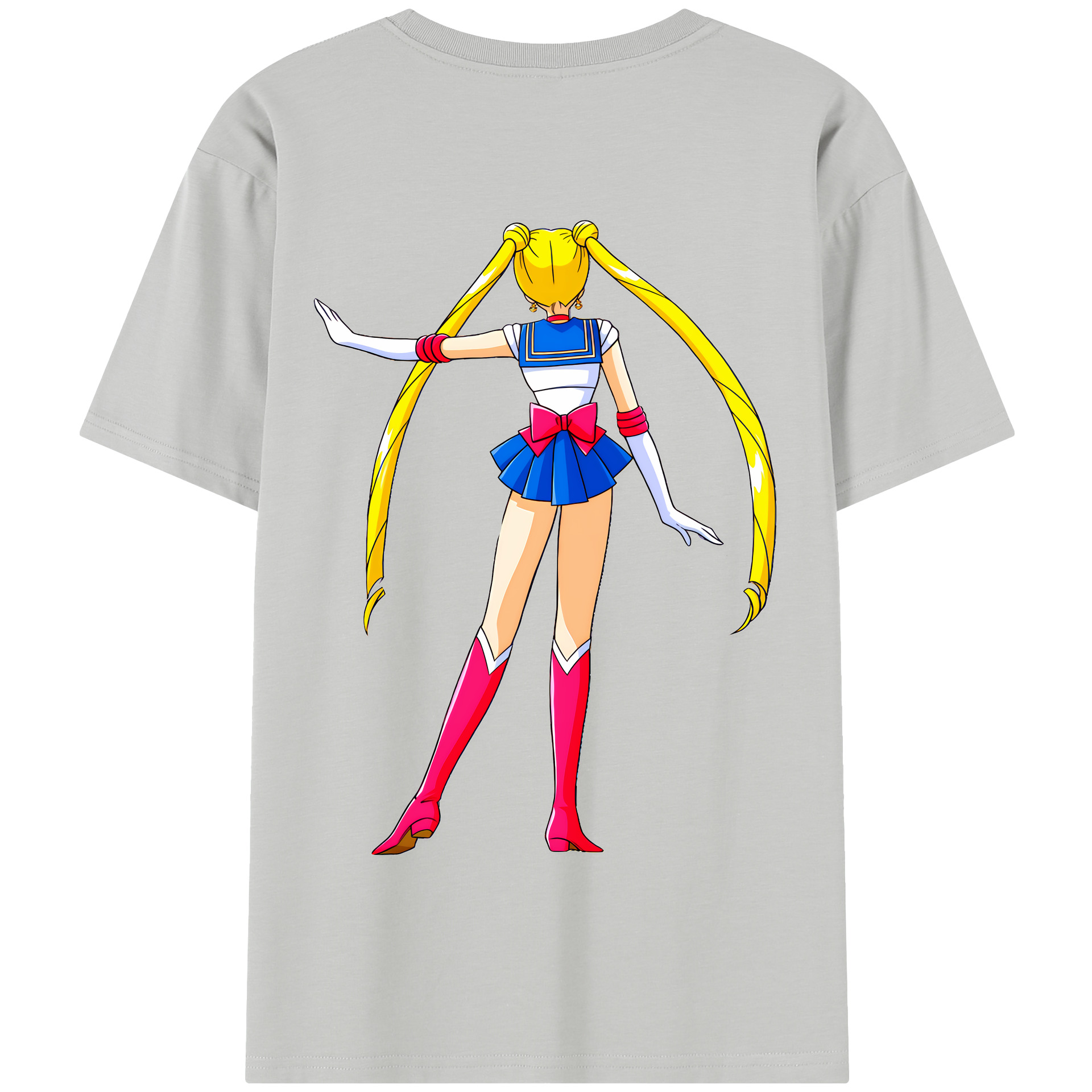（画像用） 美少女戦士セーラームーン 月野 うさぎ つきの うさぎ Sailor Moon Tsukino Usagi 綿100％半袖Tシャツ（背面プリント）