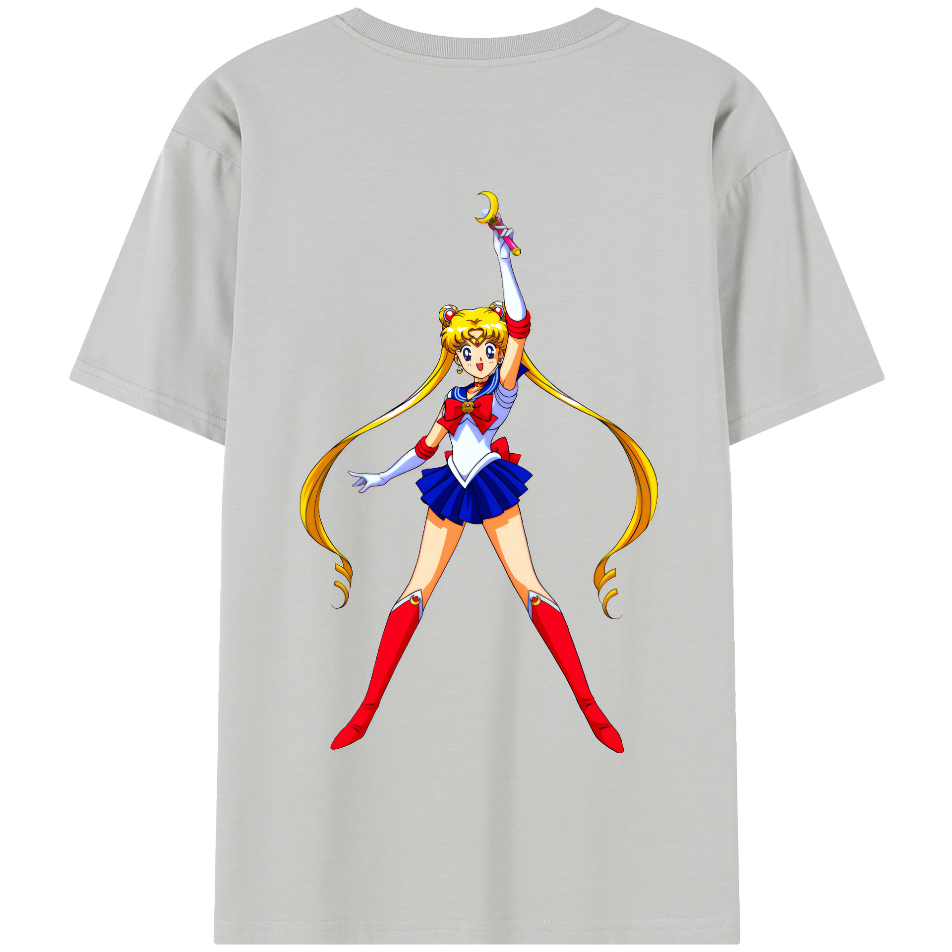 （画像用） 美少女戦士セーラームーン 月野 うさぎ つきの うさぎ Sailor Moon Tsukino Usagi 綿100％半袖Tシャツ（背面プリント）