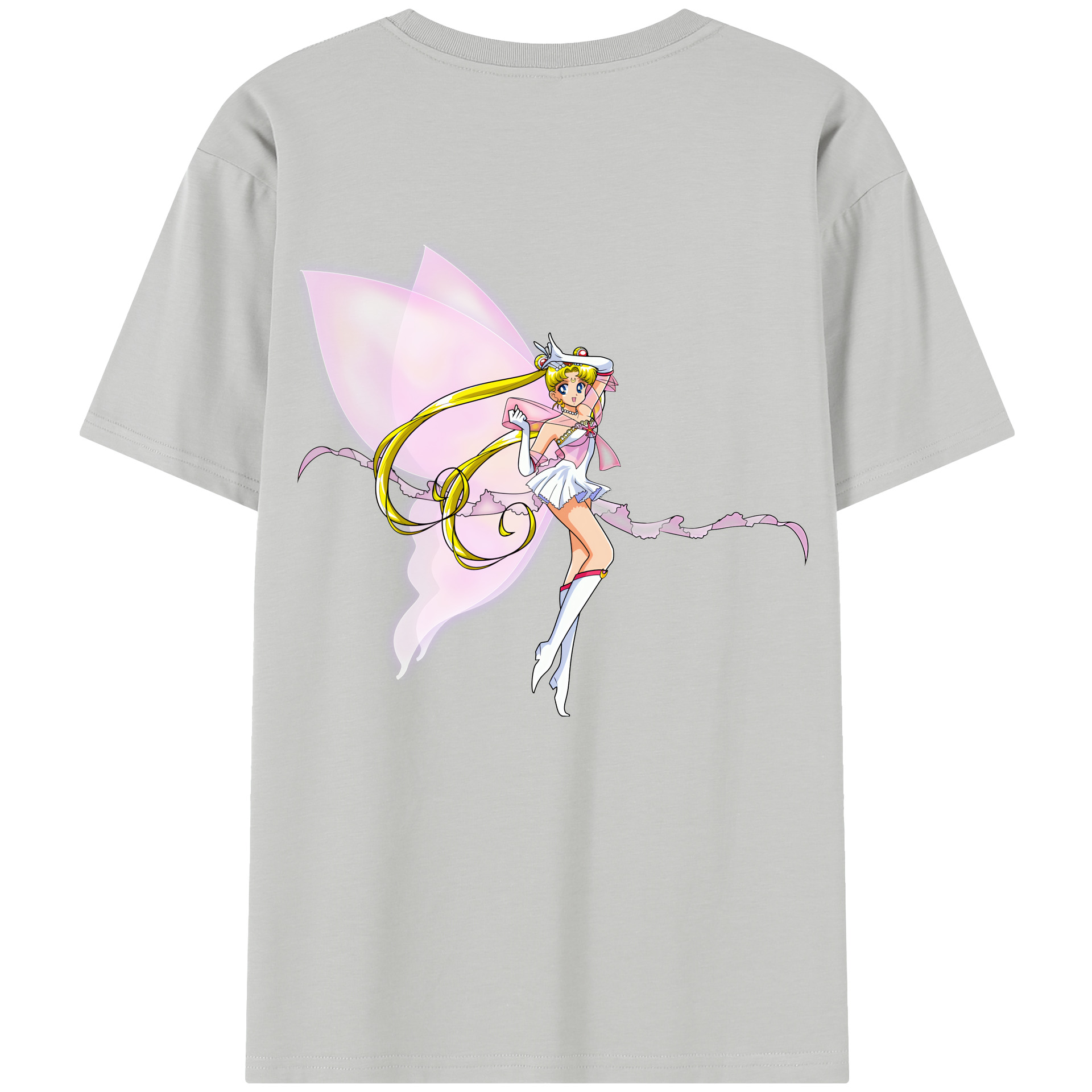 （画像用） 美少女戦士セーラームーン 月野 うさぎ つきの うさぎ Sailor Moon Tsukino Usagi 綿100％半袖Tシャツ（背面プリント）