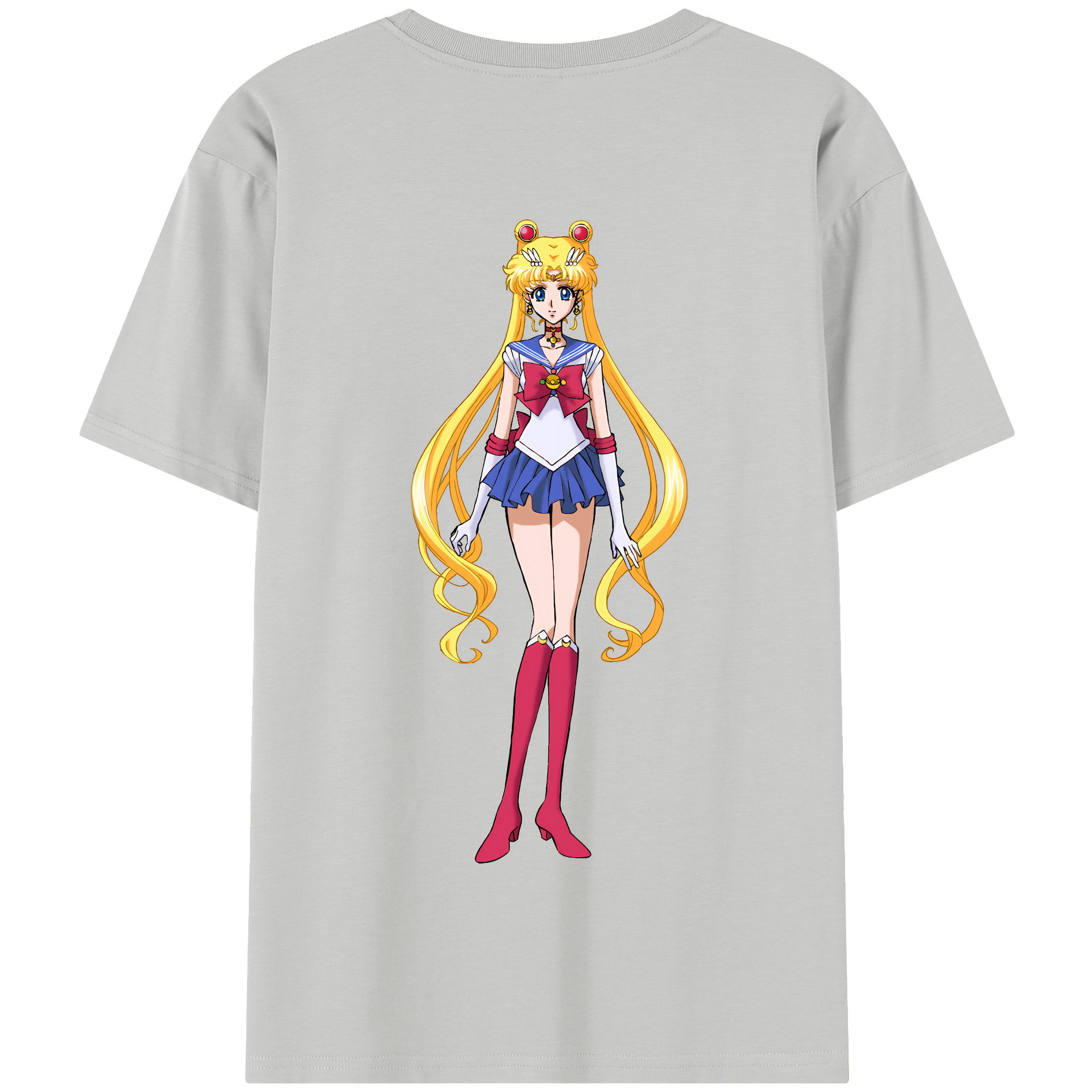 （画像用） 美少女戦士セーラームーン 月野 うさぎ つきの うさぎ Sailor Moon Tsukino Usagi 綿100％半袖Tシャツ（背面プリント）