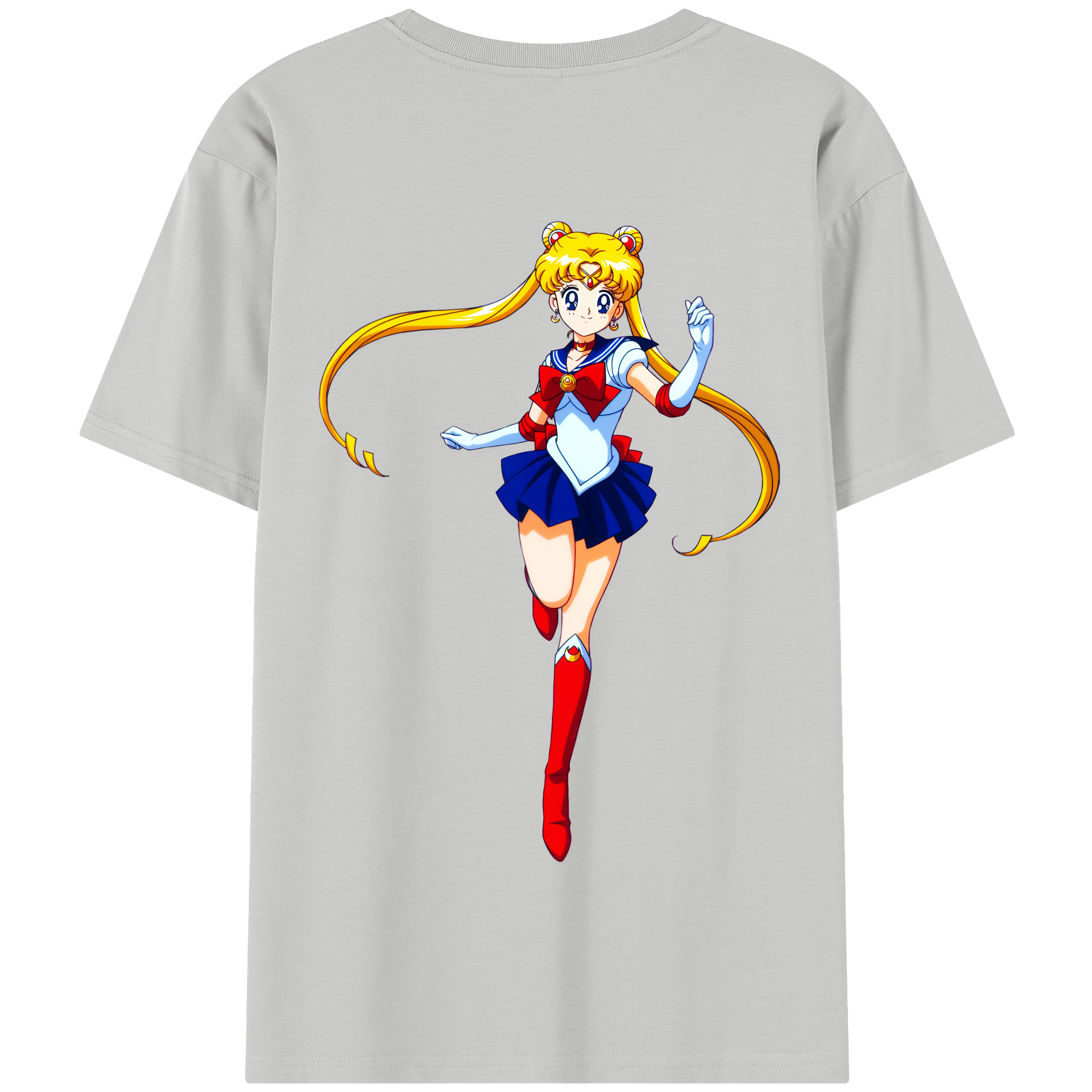 （画像用） 美少女戦士セーラームーン 月野 うさぎ つきの うさぎ Sailor Moon Tsukino Usagi 綿100％半袖Tシャツ（背面プリント）