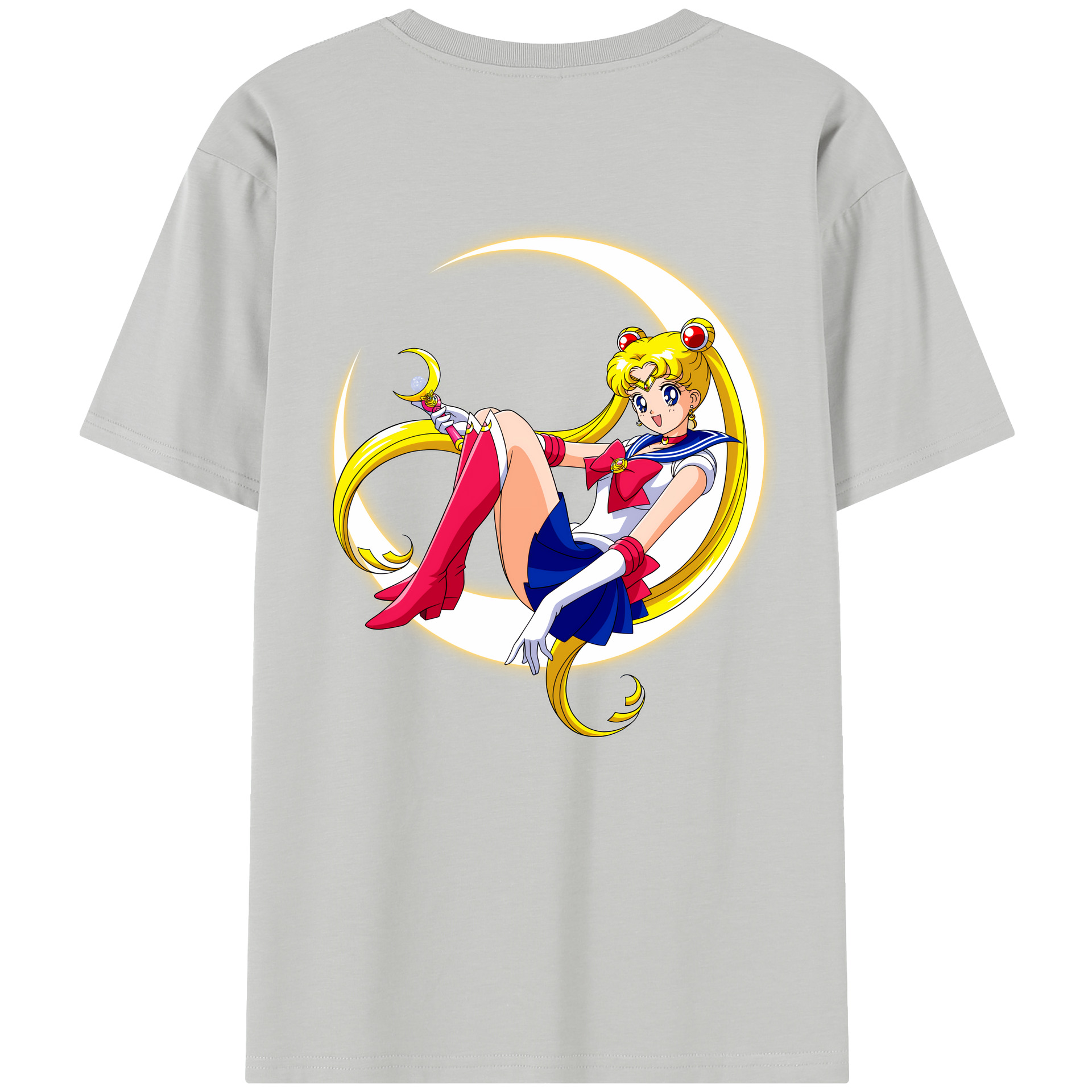 （画像用） 美少女戦士セーラームーン 月野 うさぎ つきの うさぎ Sailor Moon Tsukino Usagi 綿100％半袖Tシャツ（背面プリント）