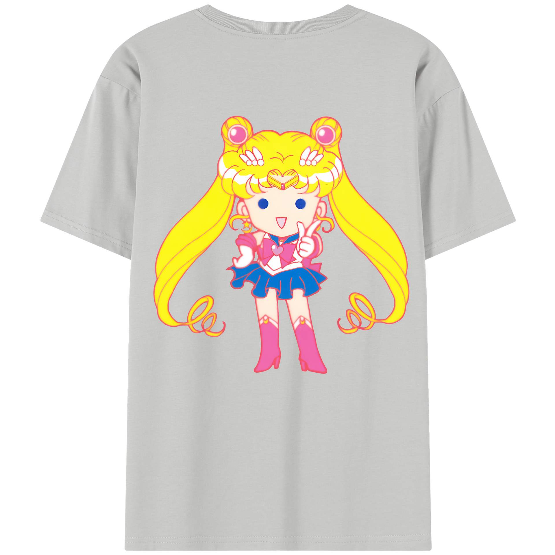 （画像用） 美少女戦士セーラームーン 月野 うさぎ つきの うさぎ Sailor Moon Tsukino Usagi 綿100％半袖Tシャツ（背面プリント）