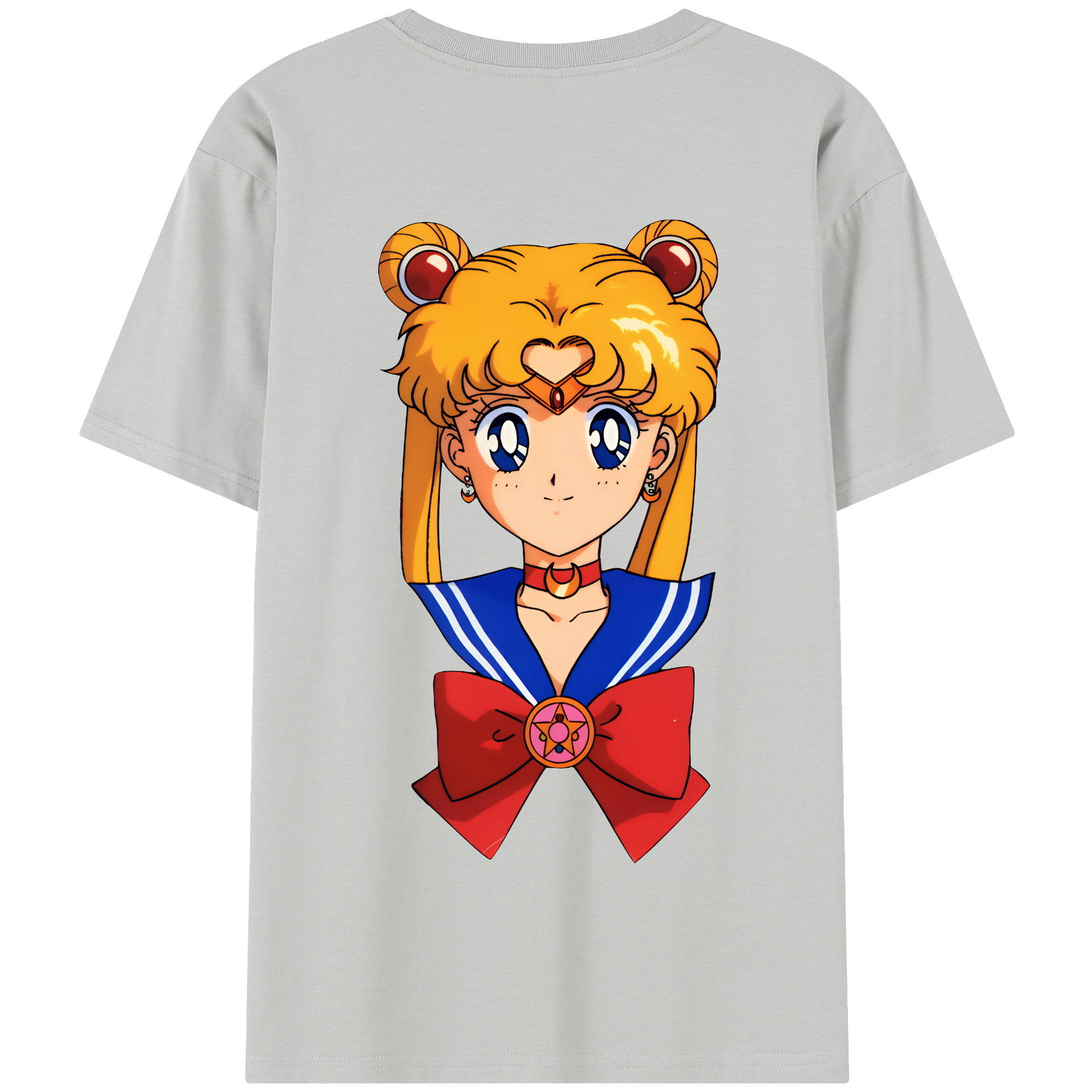 （画像用） 美少女戦士セーラームーン 月野 うさぎ つきの うさぎ Sailor Moon Tsukino Usagi 綿100％半袖Tシャツ（背面プリント）