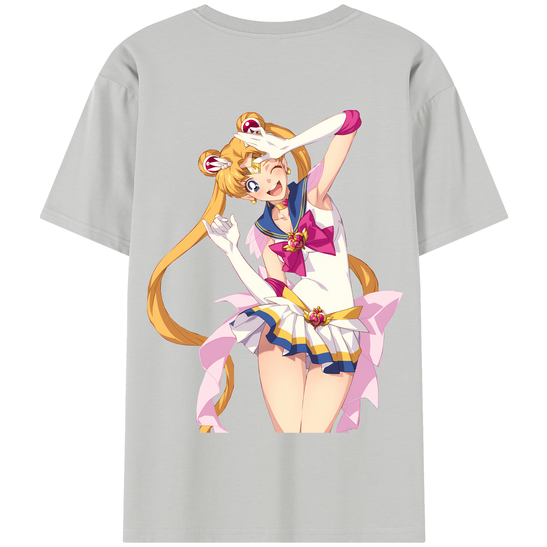 （画像用） 美少女戦士セーラームーン 月野 うさぎ つきの うさぎ Sailor Moon Tsukino Usagi 綿100％半袖Tシャツ（背面プリント）