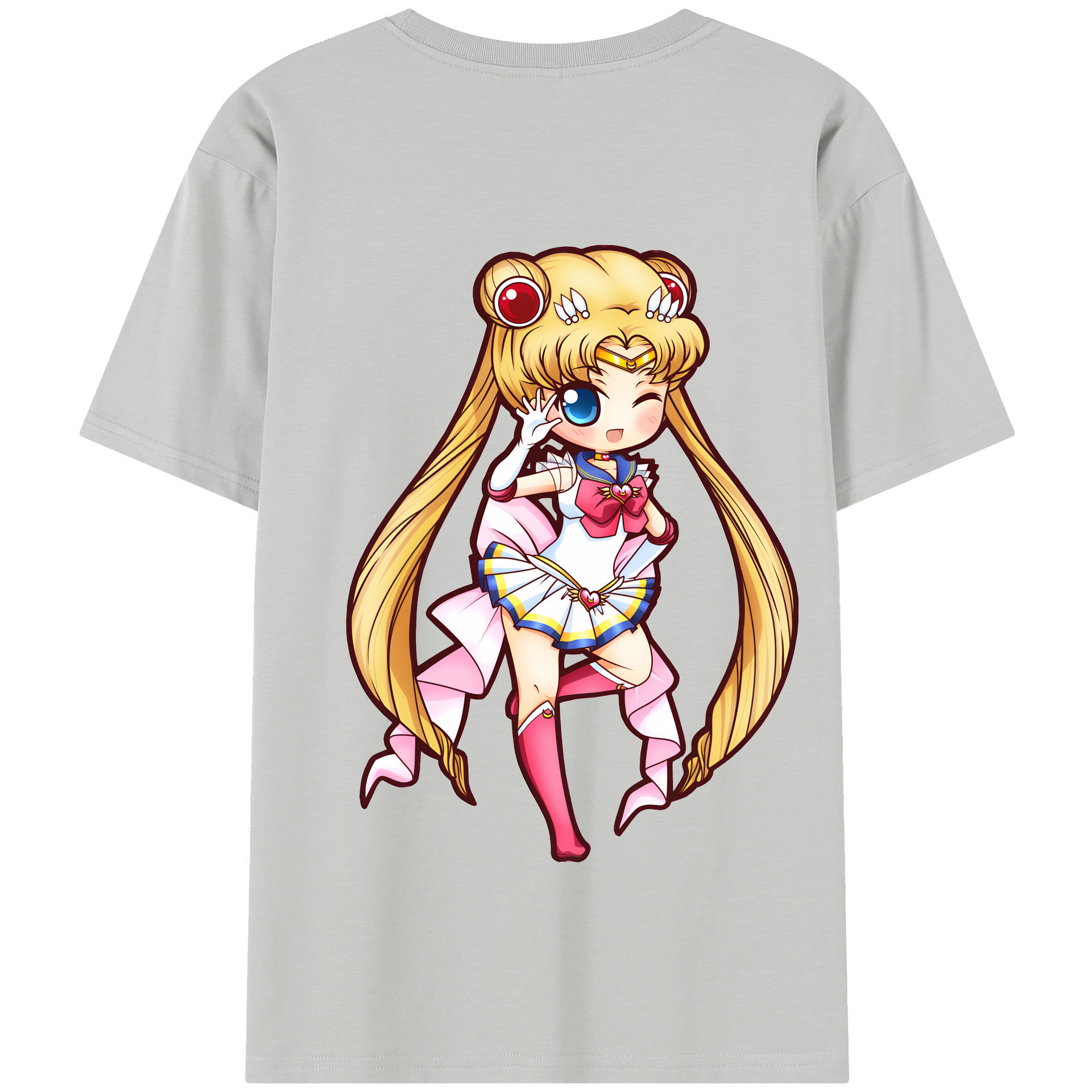（画像用） 美少女戦士セーラームーン 月野 うさぎ つきの うさぎ Sailor Moon Tsukino Usagi 綿100％半袖Tシャツ（背面プリント）
