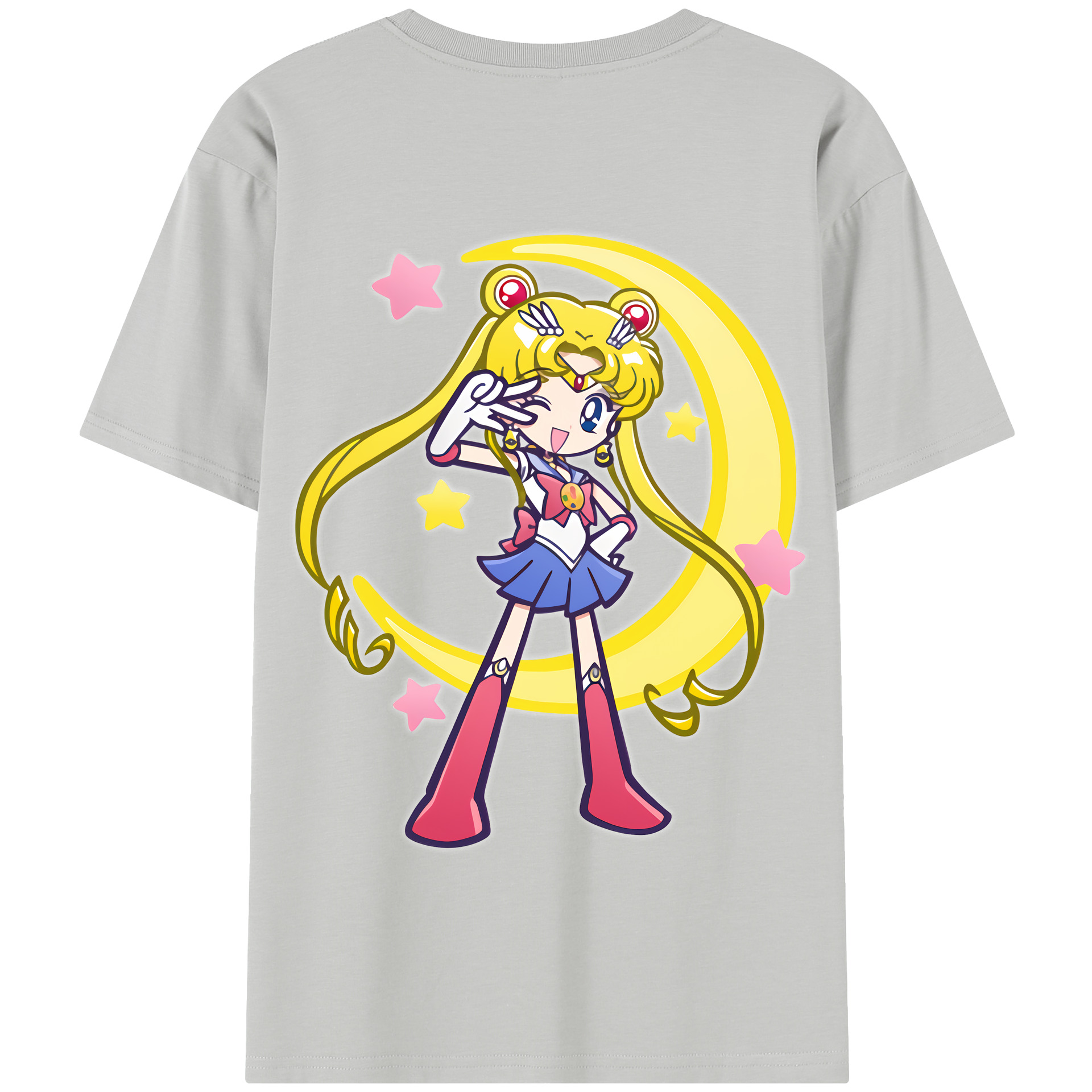 （画像用） 美少女戦士セーラームーン 月野 うさぎ つきの うさぎ Sailor Moon Tsukino Usagi 綿100％半袖Tシャツ（背面プリント）
