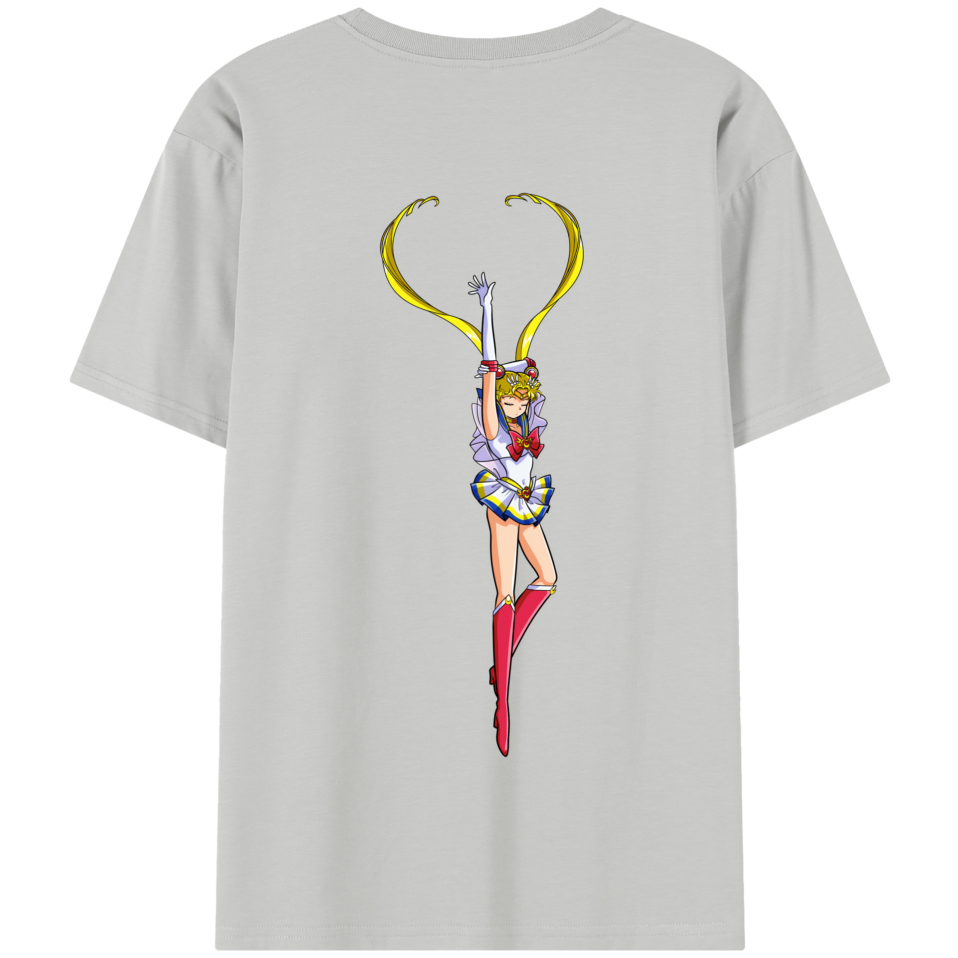 （画像用） 美少女戦士セーラームーン 月野 うさぎ つきの うさぎ Sailor Moon Tsukino Usagi 綿100％半袖Tシャツ（背面プリント）