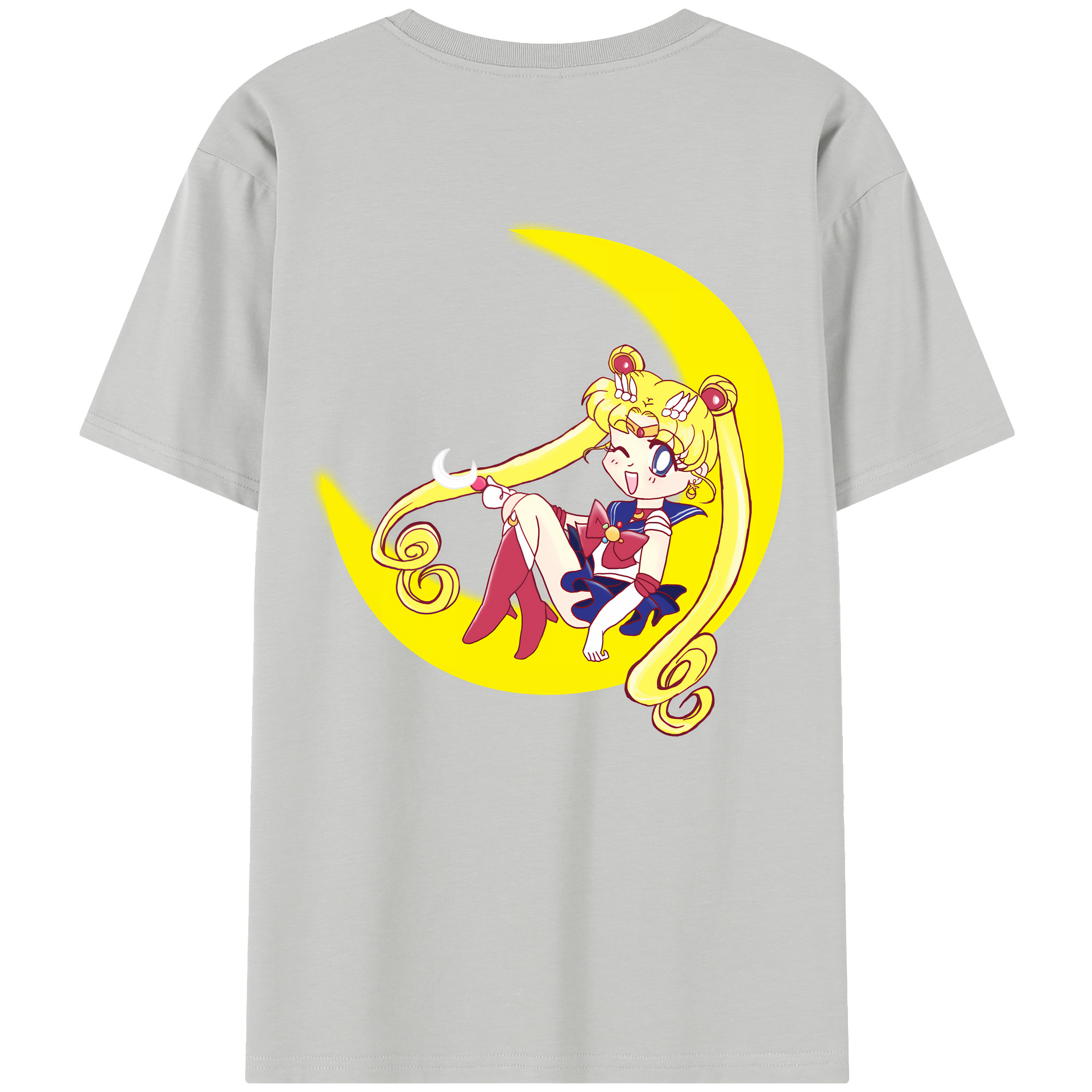 （画像用） 美少女戦士セーラームーン 月野 うさぎ つきの うさぎ Sailor Moon Tsukino Usagi 綿100％半袖Tシャツ（背面プリント）