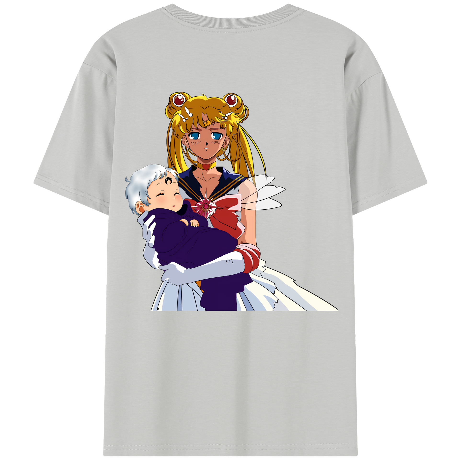 （画像用） 美少女戦士セーラームーン 月野 うさぎ つきの うさぎ Sailor Moon Tsukino Usagi 綿100％半袖Tシャツ（背面プリント）
