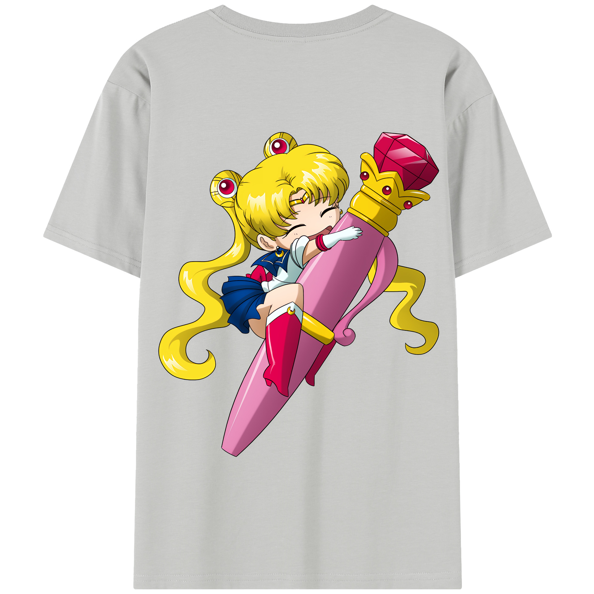 （画像用） 美少女戦士セーラームーン 月野 うさぎ つきの うさぎ Sailor Moon Tsukino Usagi 綿100％半袖Tシャツ（背面プリント）