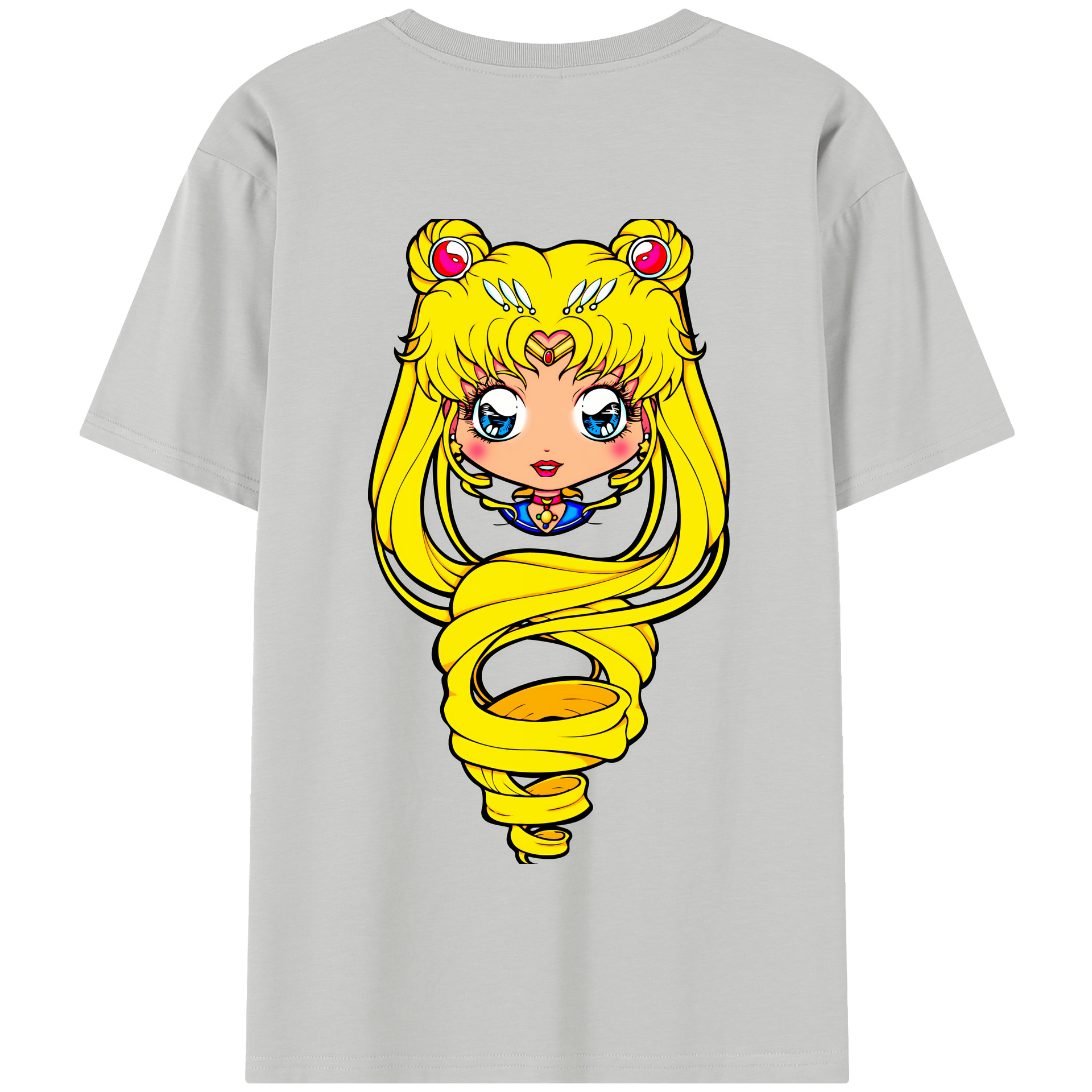 （画像用） 美少女戦士セーラームーン 月野 うさぎ つきの うさぎ Sailor Moon Tsukino Usagi 綿100％半袖Tシャツ（背面プリント）