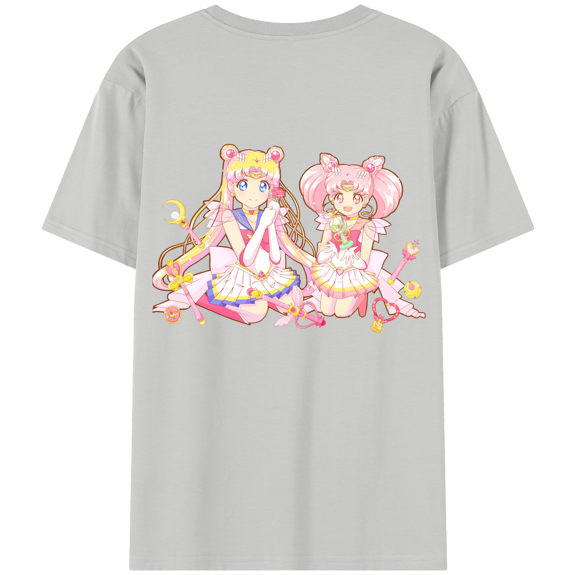 （画像用） 美少女戦士セーラームーン 月野 うさぎ つきの うさぎ Sailor Moon Tsukino Usagi 綿100％半袖Tシャツ（背面プリント）