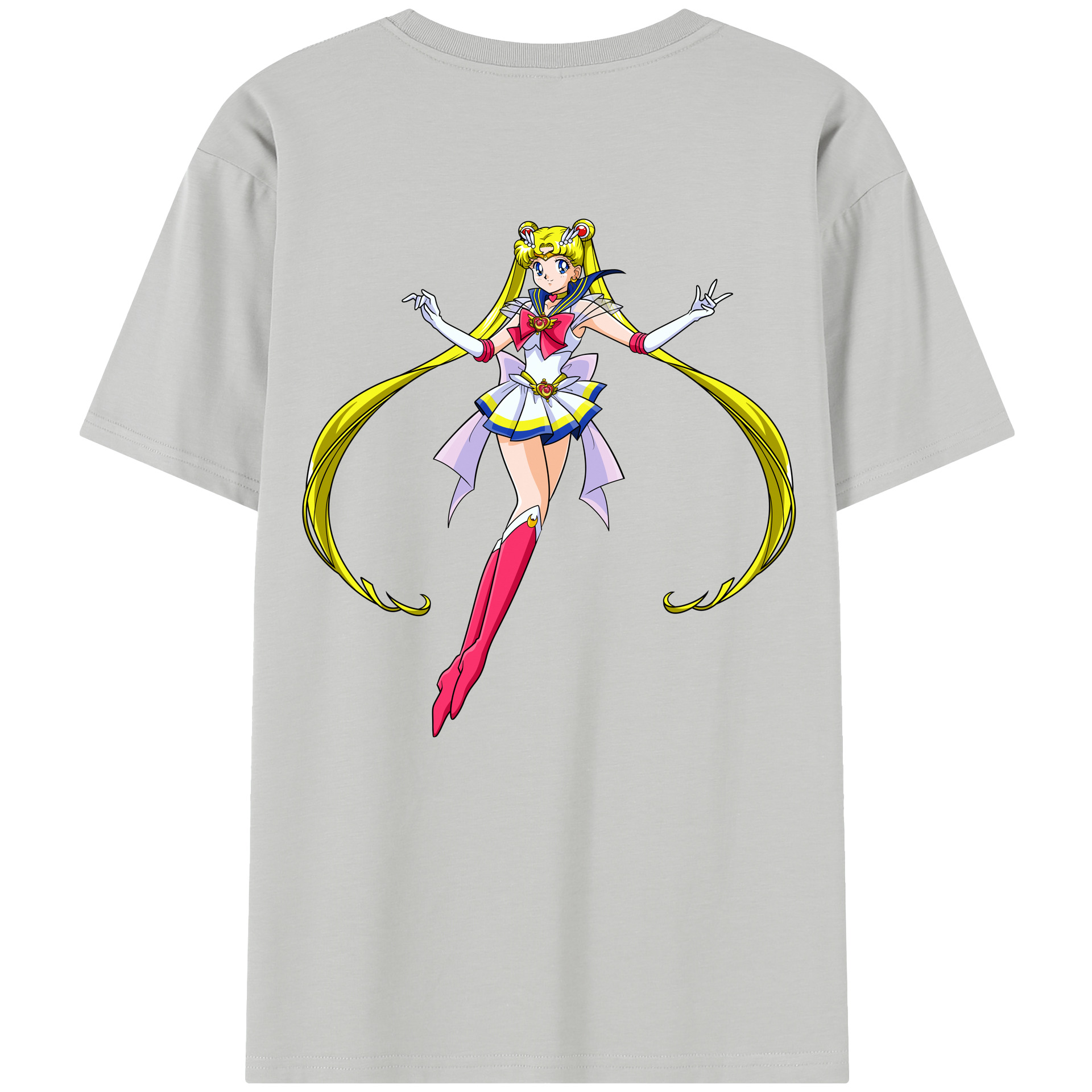（画像用） 美少女戦士セーラームーン 月野 うさぎ つきの うさぎ Sailor Moon Tsukino Usagi 綿100％半袖Tシャツ（背面プリント）