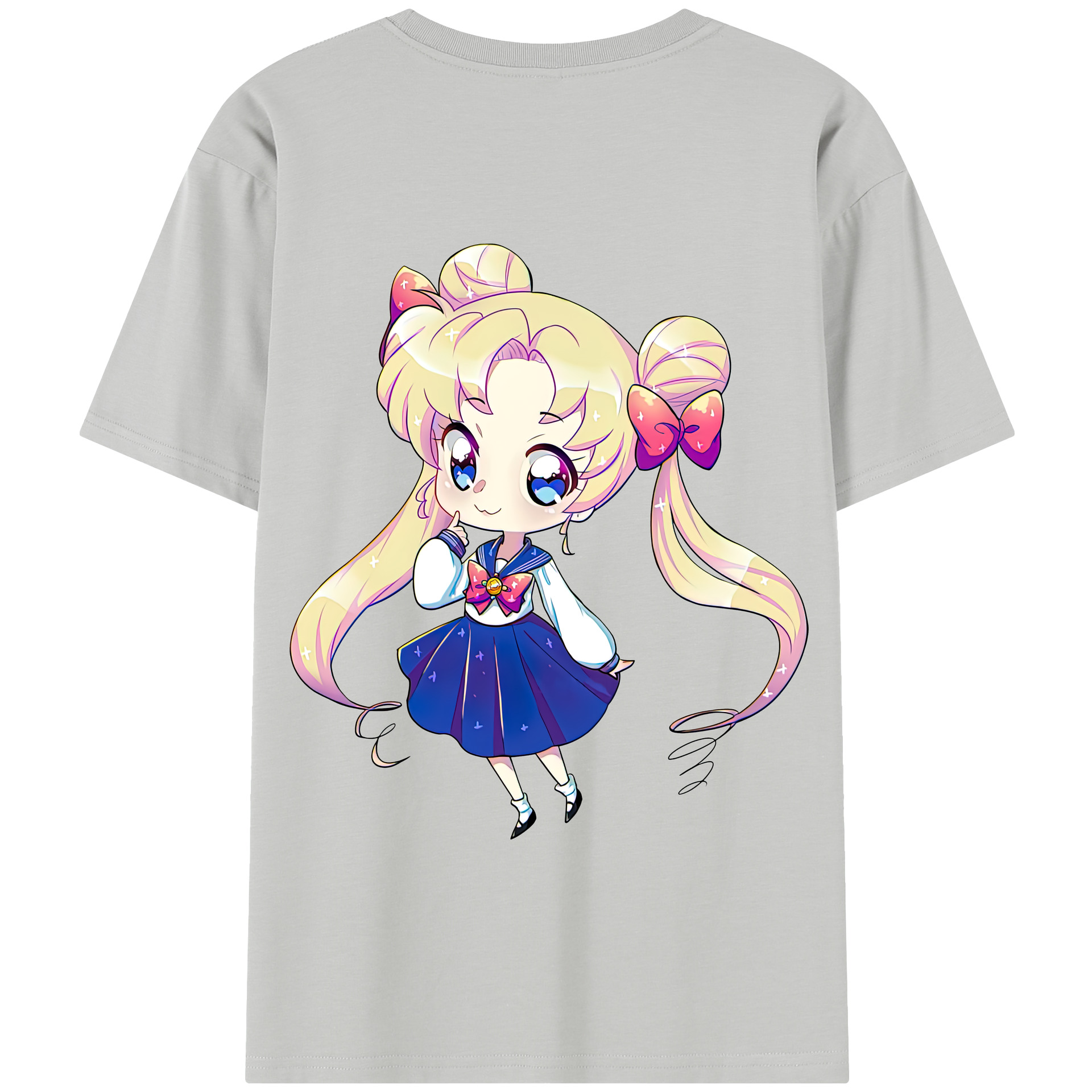 （画像用） 美少女戦士セーラームーン 月野 うさぎ つきの うさぎ Sailor Moon Tsukino Usagi 綿100％半袖Tシャツ（背面プリント）