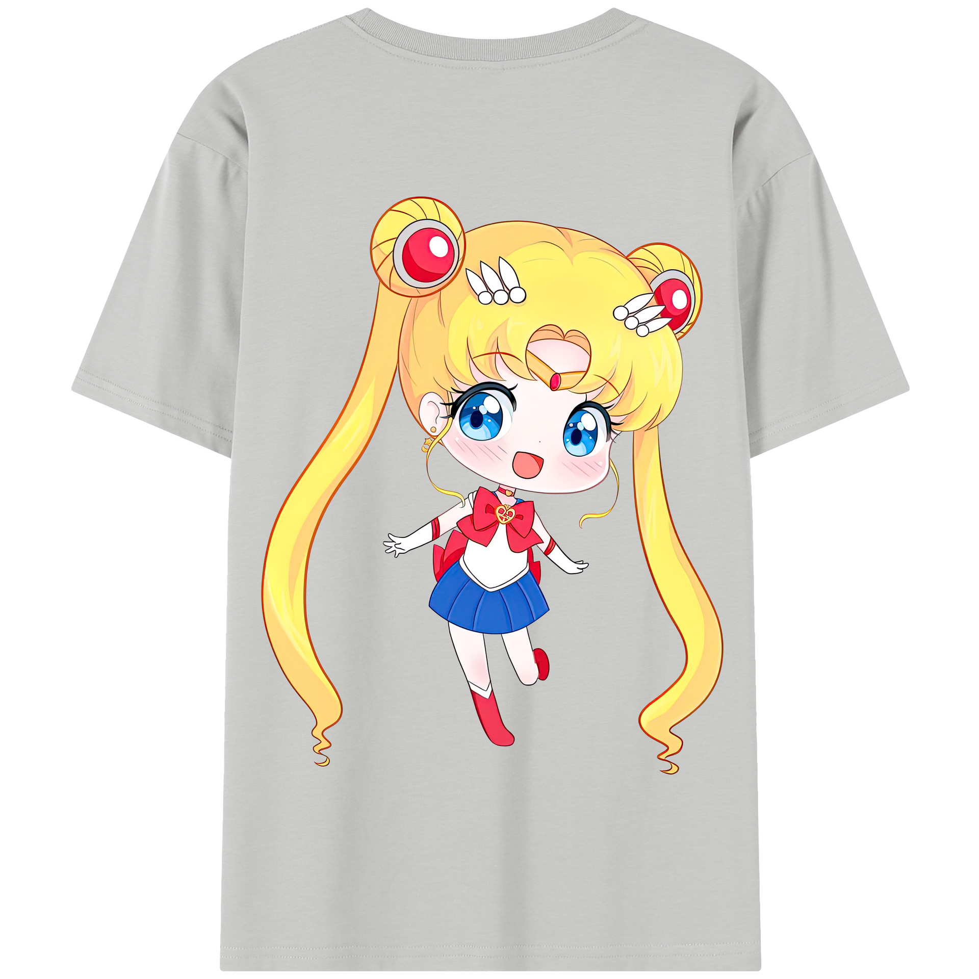 （画像用） 美少女戦士セーラームーン 月野 うさぎ つきの うさぎ Sailor Moon Tsukino Usagi 綿100％半袖Tシャツ（背面プリント）
