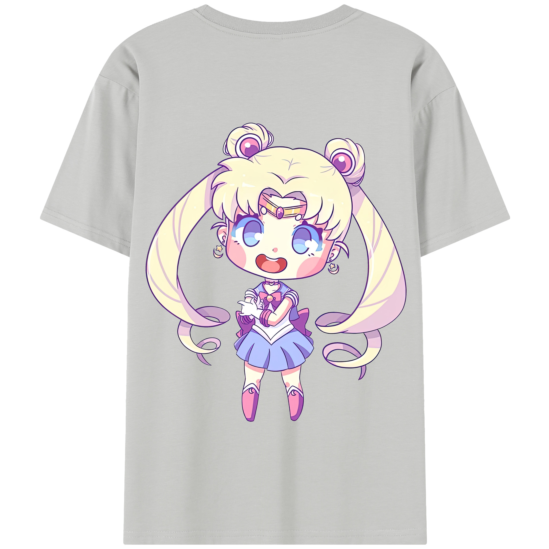 （画像用） 美少女戦士セーラームーン 月野 うさぎ つきの うさぎ Sailor Moon Tsukino Usagi 綿100％半袖Tシャツ（背面プリント）