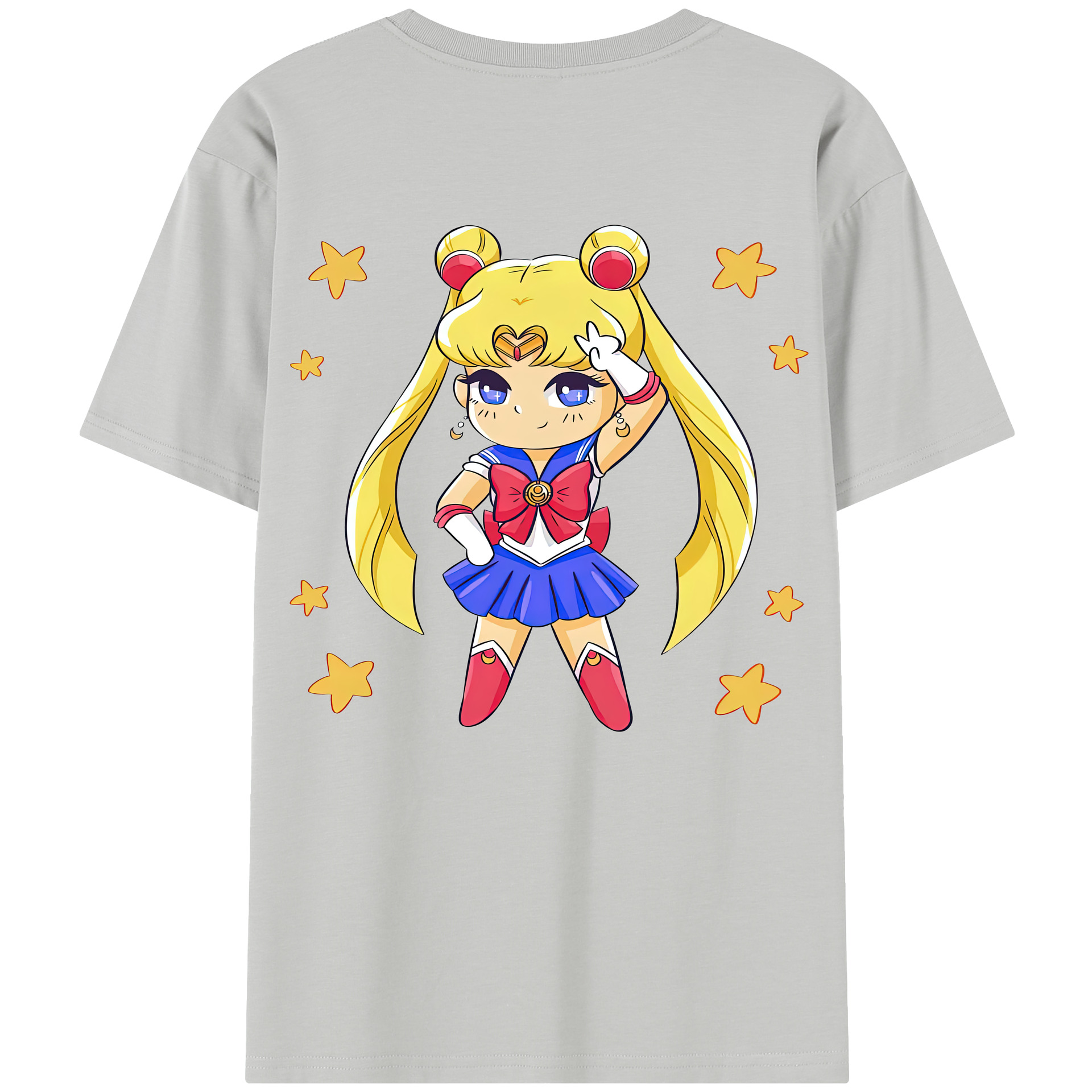 （画像用） 美少女戦士セーラームーン 月野 うさぎ つきの うさぎ Sailor Moon Tsukino Usagi 綿100％半袖Tシャツ（背面プリント）