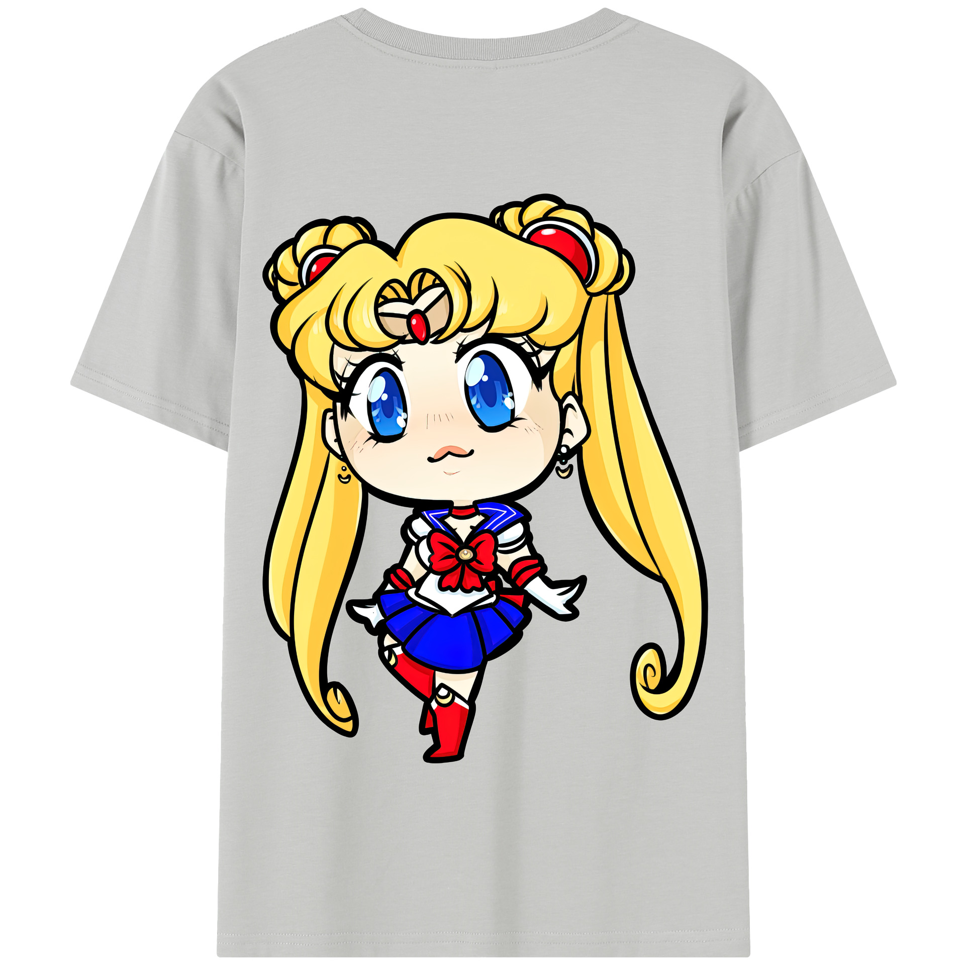 （画像用） 美少女戦士セーラームーン 月野 うさぎ つきの うさぎ Sailor Moon Tsukino Usagi 綿100％半袖Tシャツ（背面プリント）