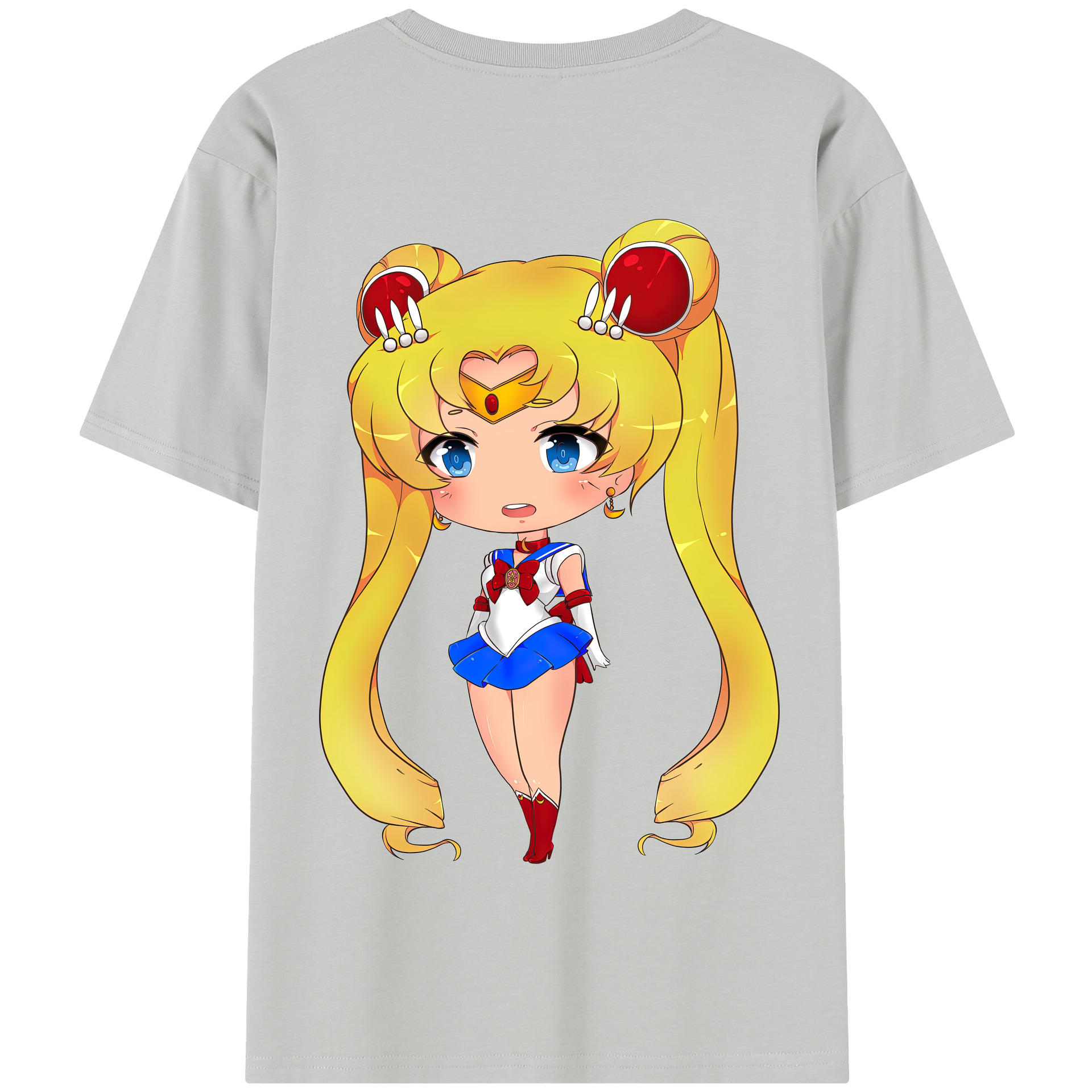 （画像用） 美少女戦士セーラームーン 月野 うさぎ つきの うさぎ Sailor Moon Tsukino Usagi 綿100％半袖Tシャツ（背面プリント）