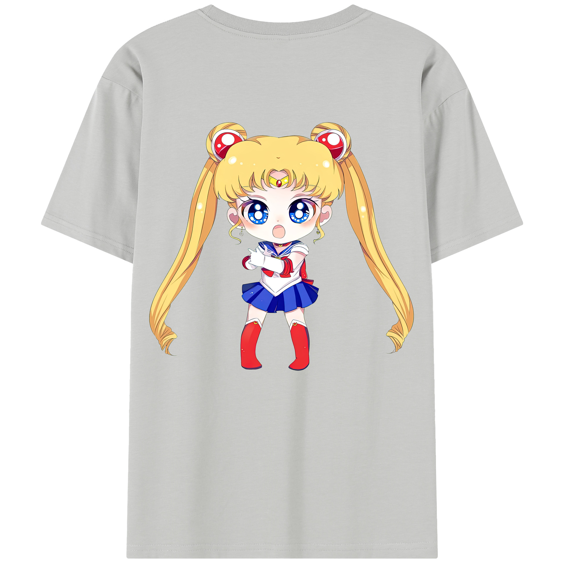 （画像用） 美少女戦士セーラームーン 月野 うさぎ つきの うさぎ Sailor Moon Tsukino Usagi 綿100％半袖Tシャツ（背面プリント）