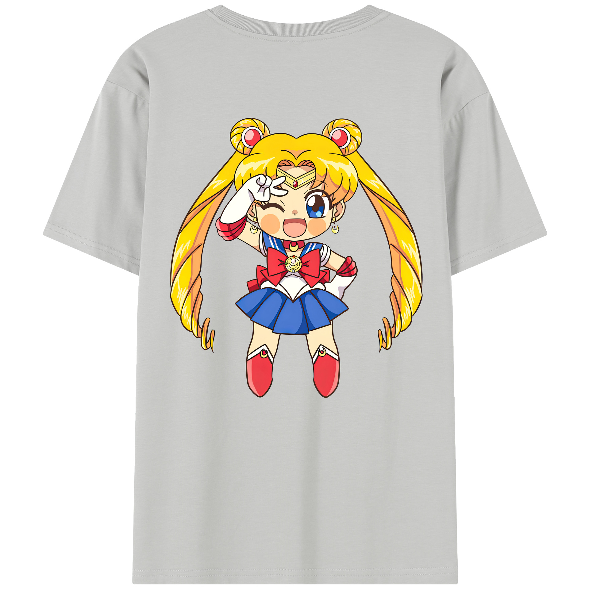 （画像用） 美少女戦士セーラームーン 月野 うさぎ つきの うさぎ Sailor Moon Tsukino Usagi 綿100％半袖Tシャツ（背面プリント）